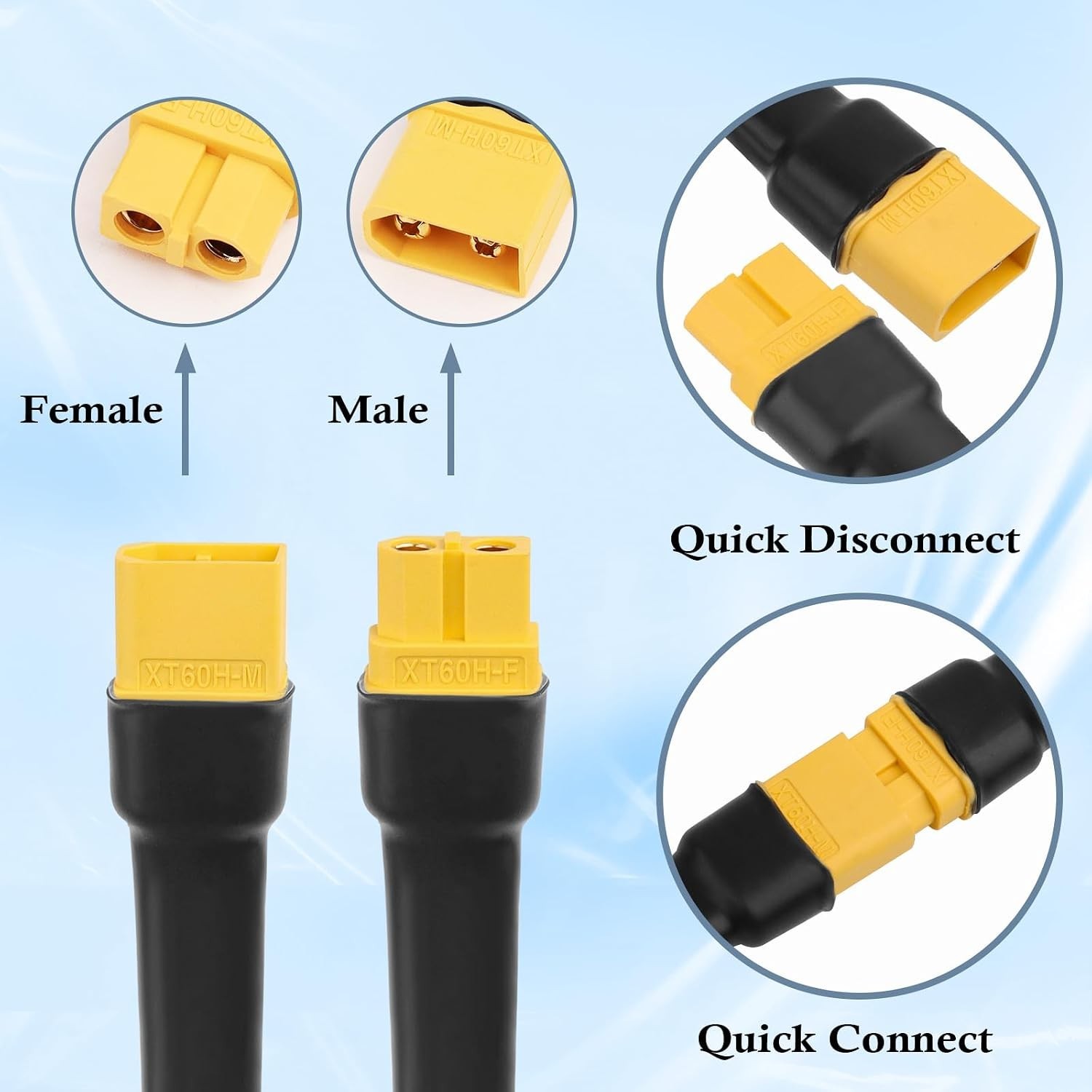 Reliable XT60 Adapter 10AWG 15FT Extension Cable Solar Panel