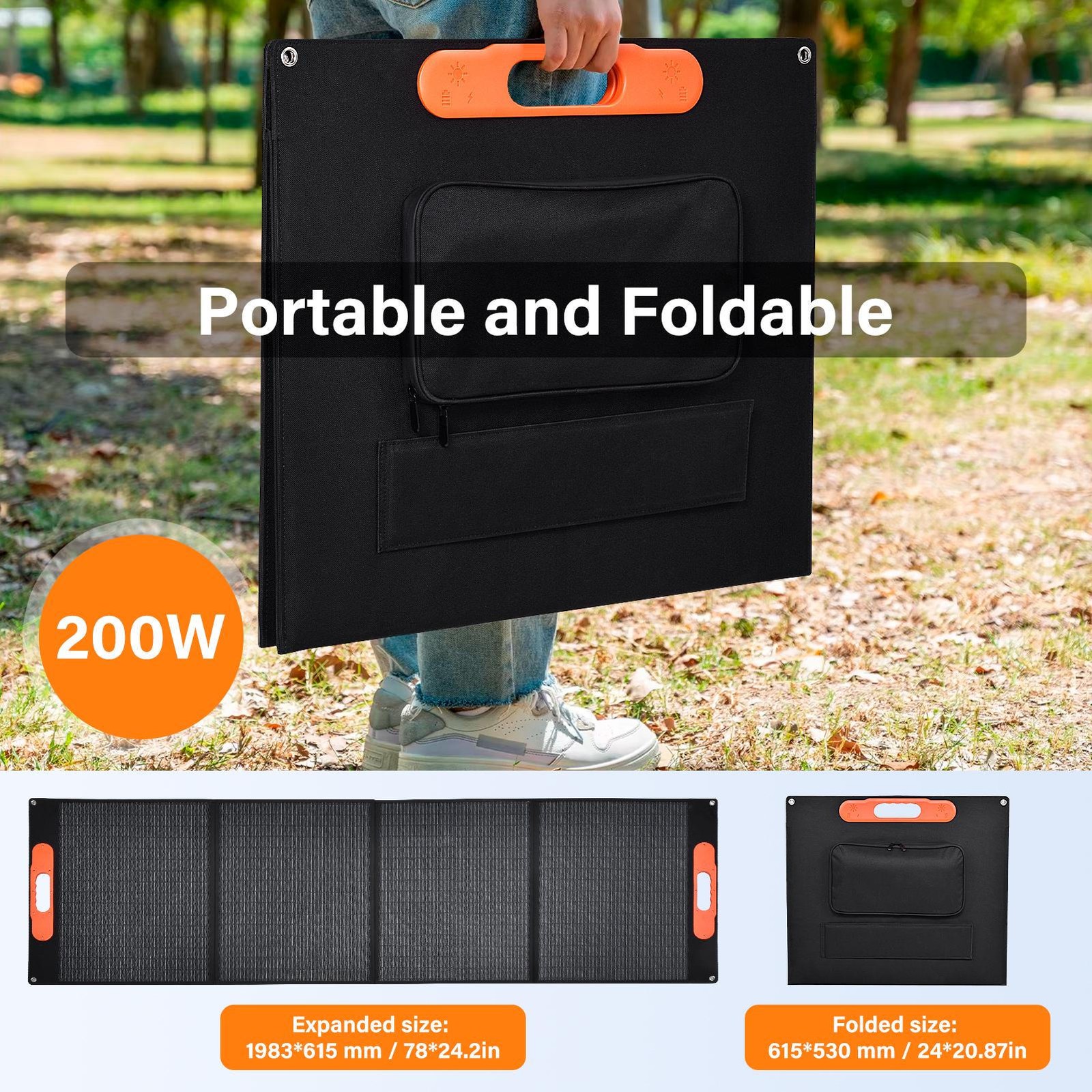 Foldable Portable Solar Panel 200W 400W for Power Station Camping RV