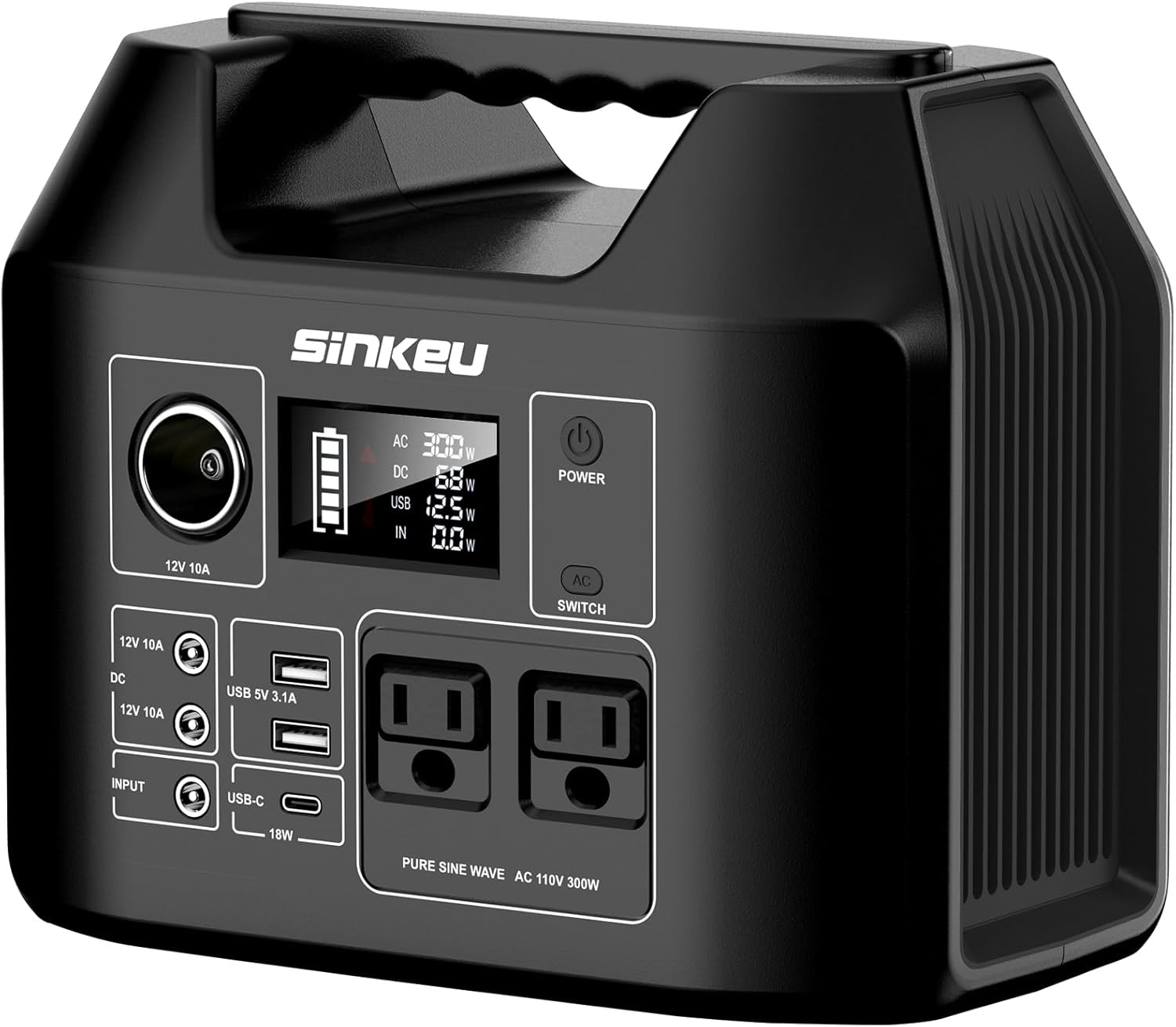 Portable Power Station 80000Mah, 256Wh Lifepo4 Battery Backup,300W AC Outlets, S