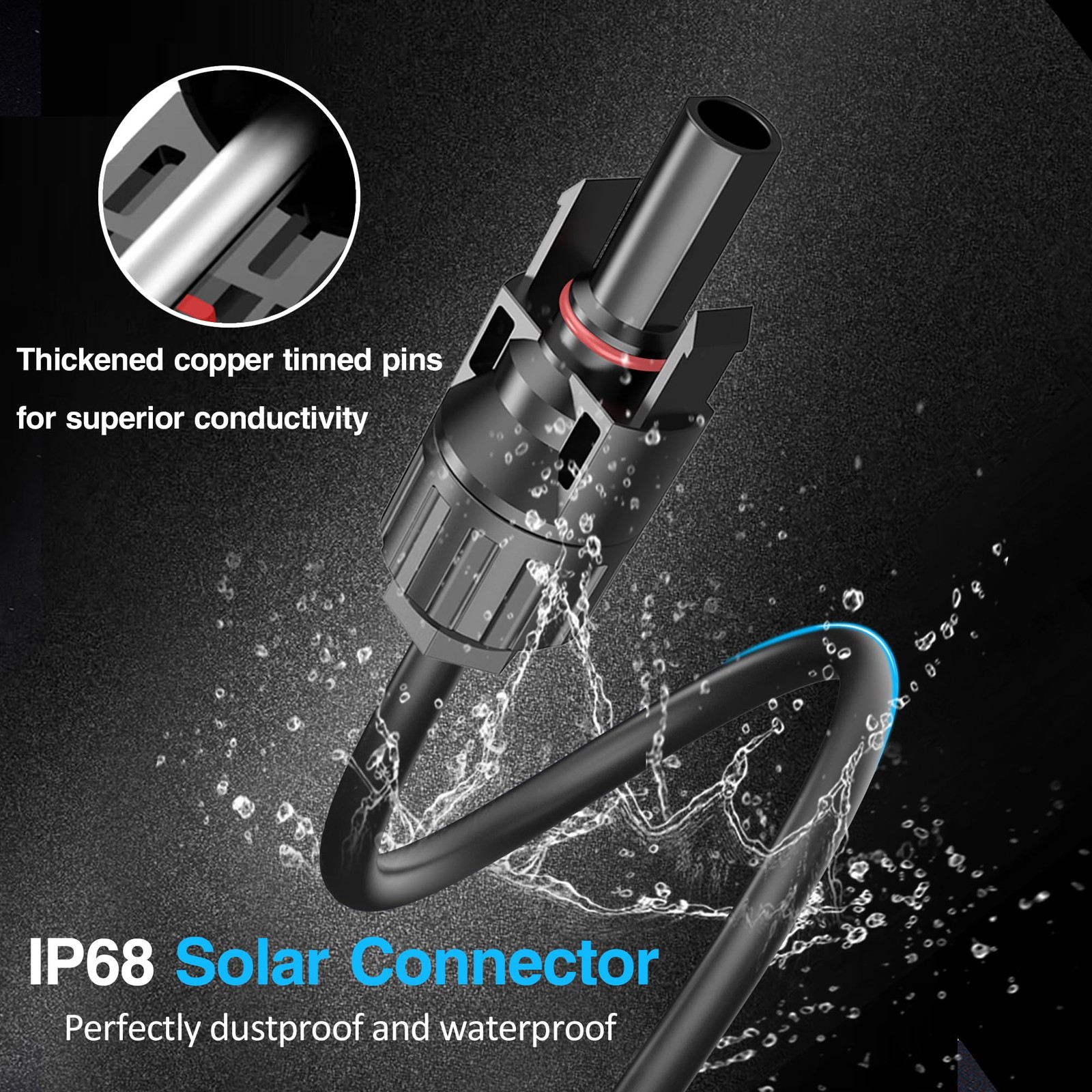 Solar Panel to XT60 Charging Cable(12AWG 9ft), Solar to XT60 Extension Wire f…