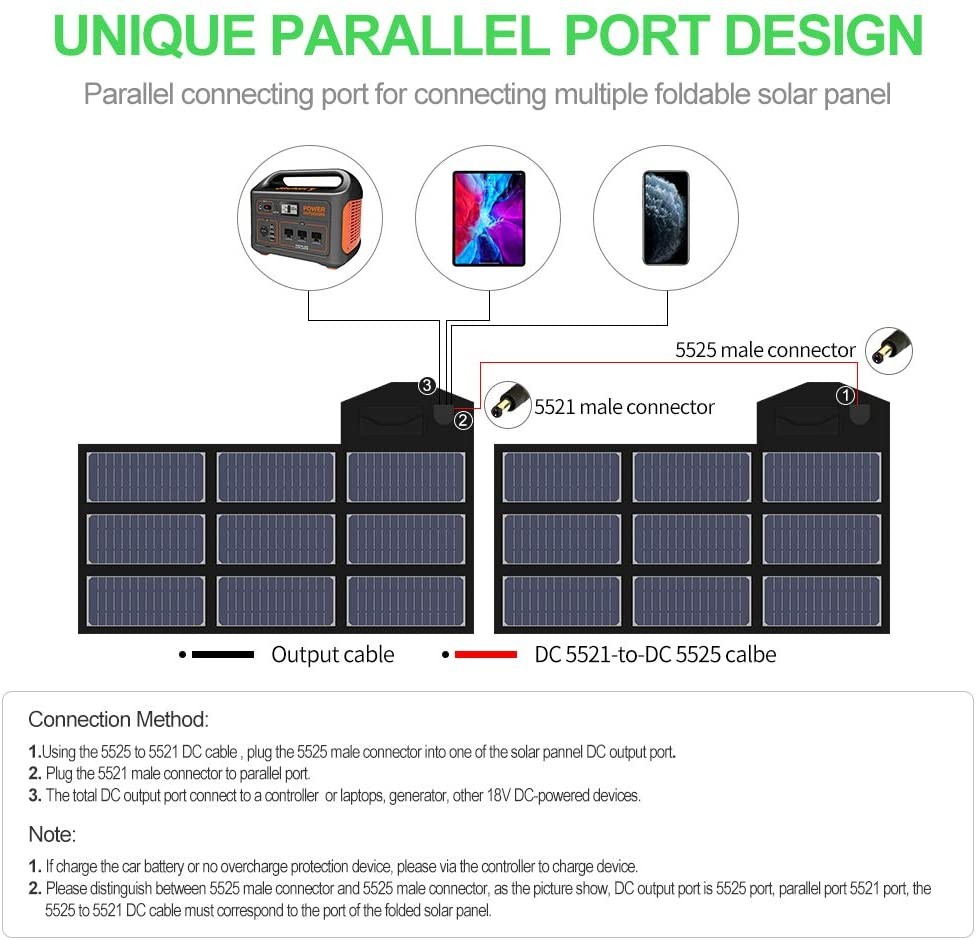 X-DRAGON 70W Monocrystalline Foldable Solar Panel for Power Station Outdoor