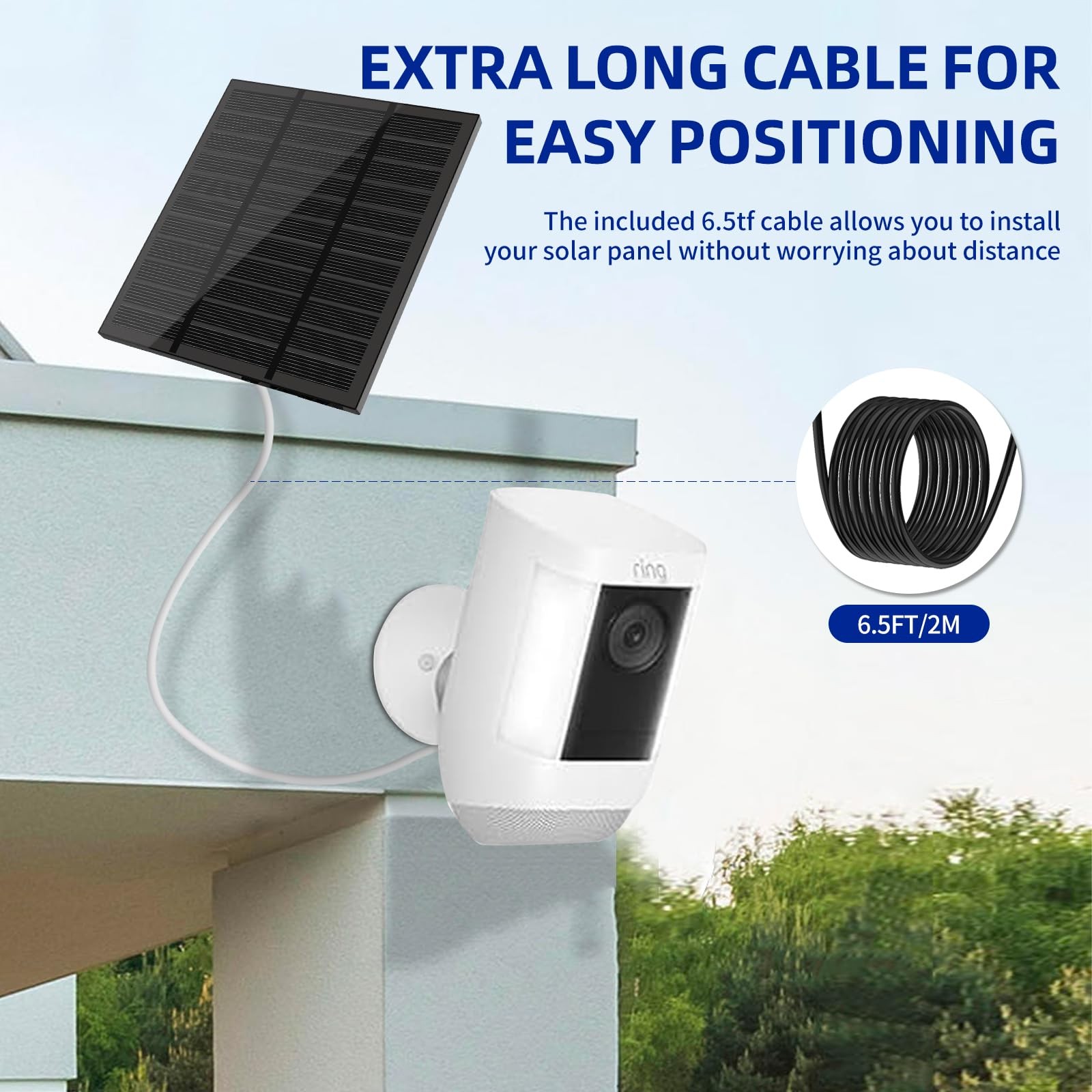 Solar Panels for Ring Outdoor (New Generation) 5W 5V Solar Panel Charger with…