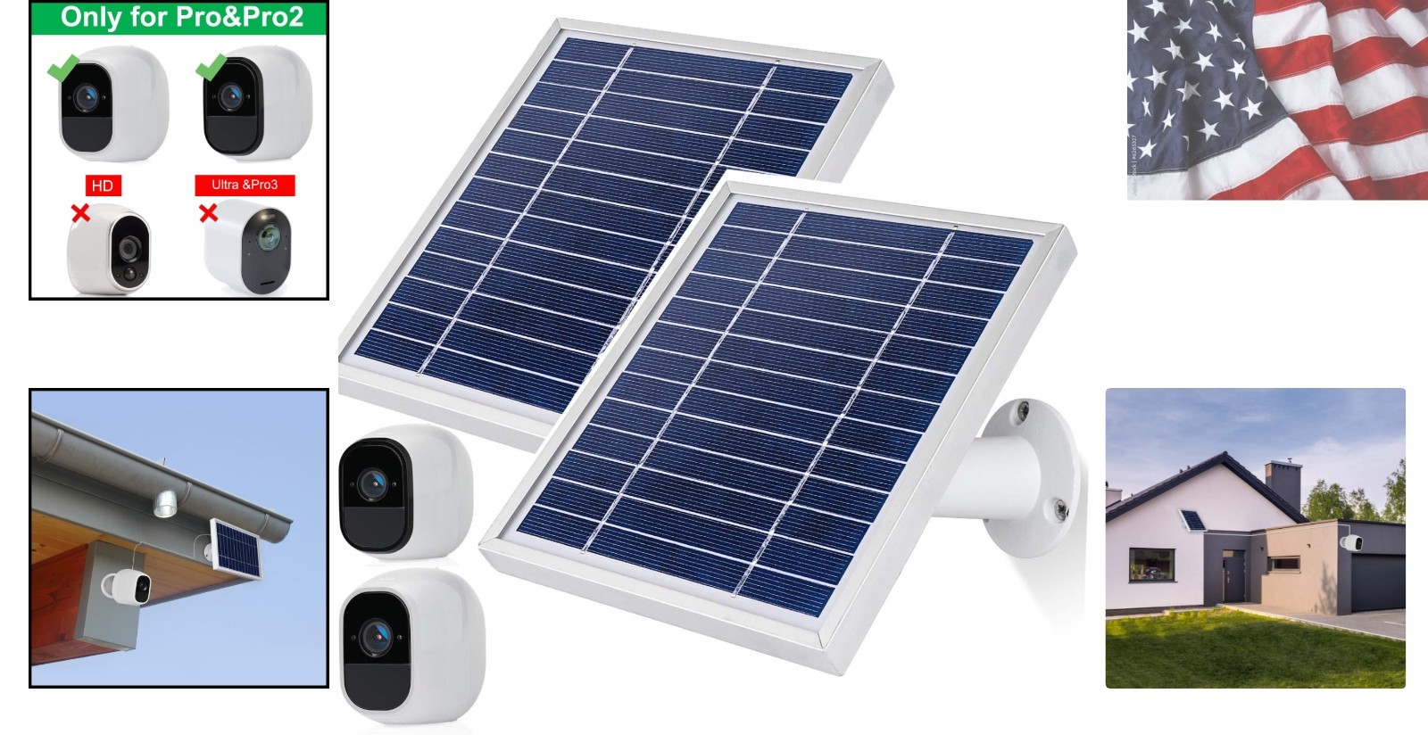 Solar Panel Compatible with Arlo Pro and Arlo Pro2 Camera,11.8FT Power Cable …