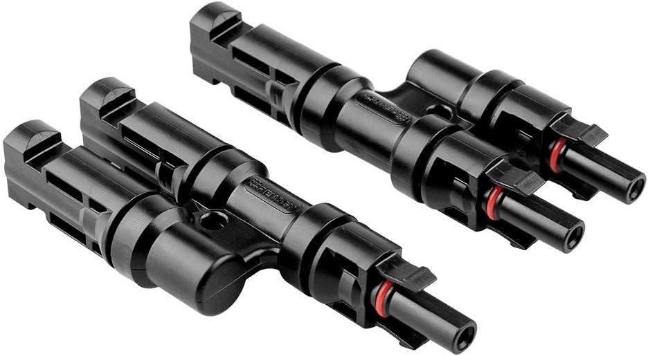 Solar Y Branch Connector Pair Plastic Copper Silver FFM FFM Parallel Connection