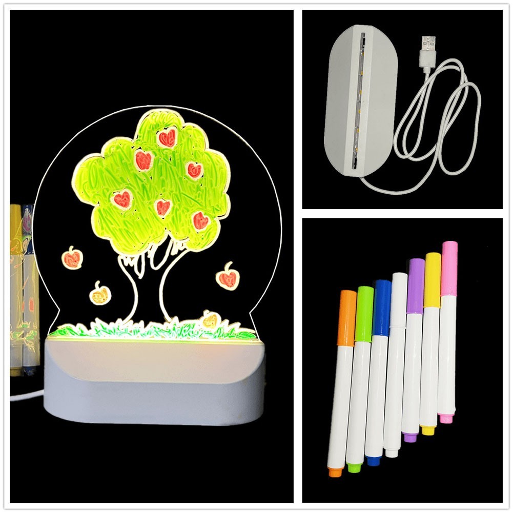 Children’s Acrylic Drawing Board with Soft Warm Light and USB Cable for Art