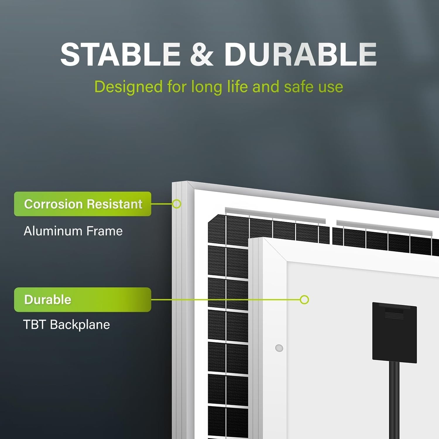 High-Performance 10W Monocrystalline Solar Panel, 12V – Ideal for Camping & more