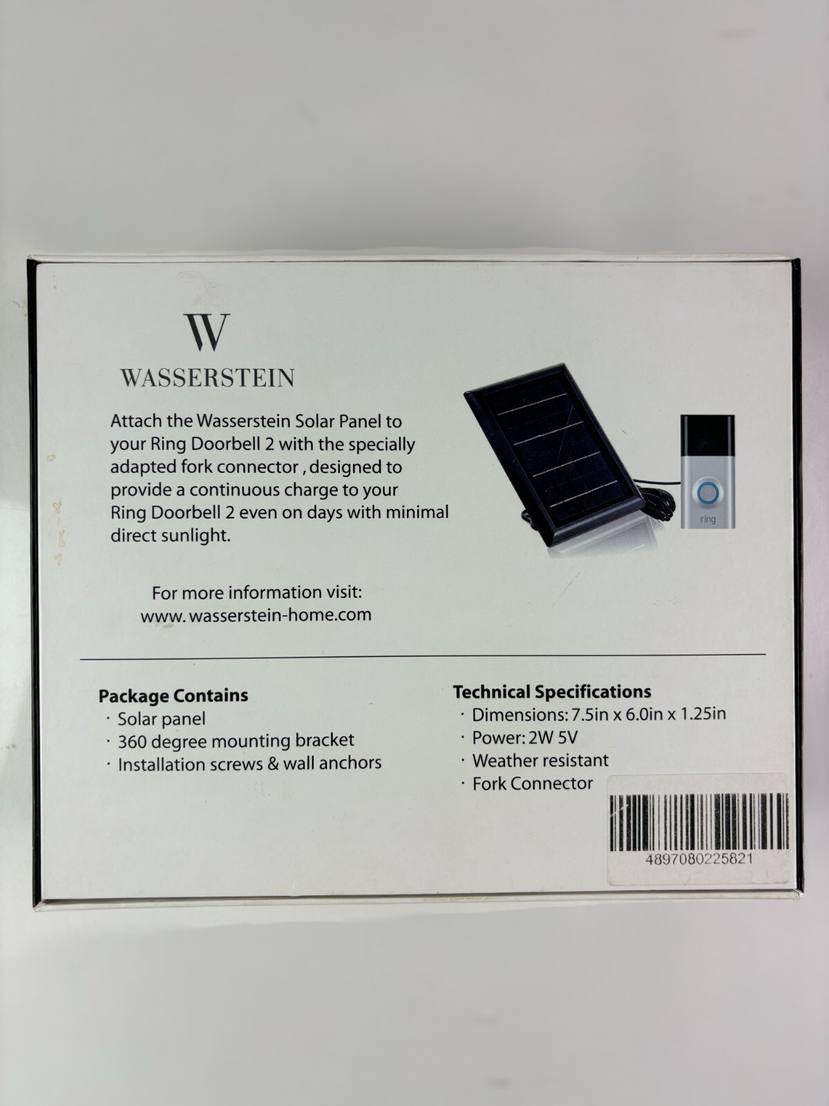 Wasserstein Ring Solar Panel for Spotlight Cam & Stick Up Cam Battery -White