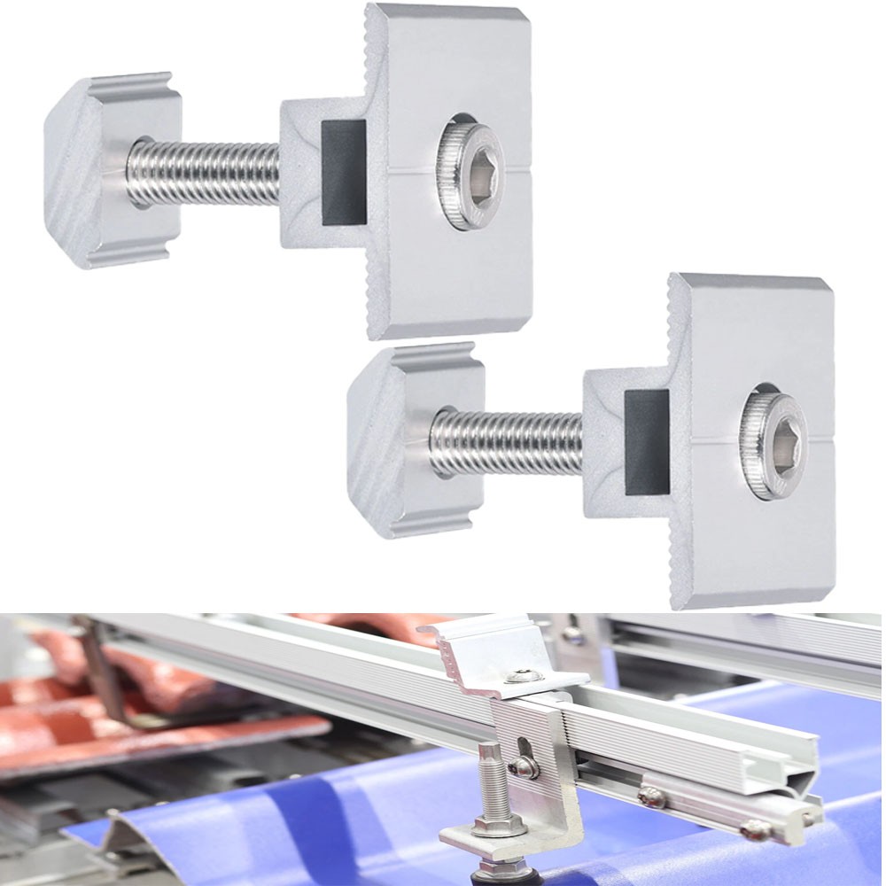 12/24Pcs 30/35mm Solar Panel Middle Clamp Aluminium Solar Panel Mount Mid Clip