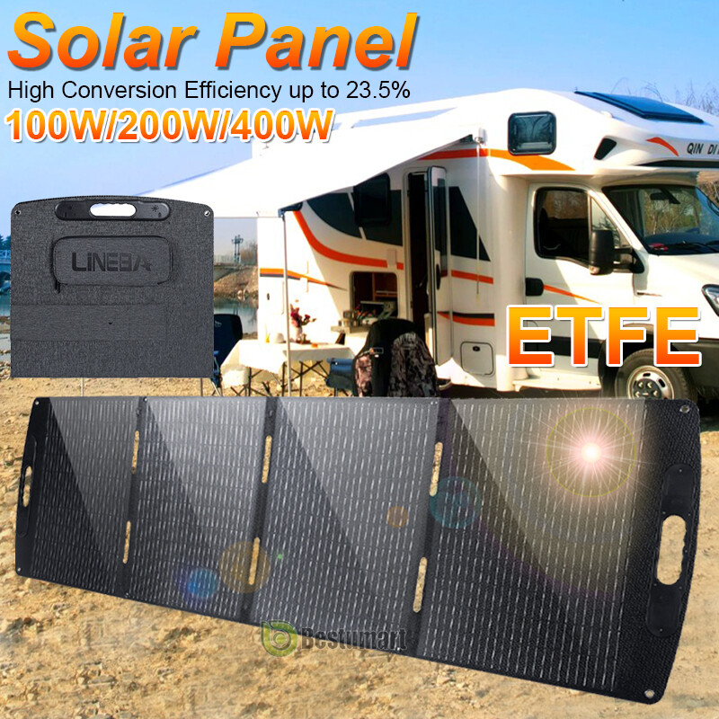 100W 200W Solar Panel Kit Foldable Off-Grid for RV Camping 23.5% Efficiency