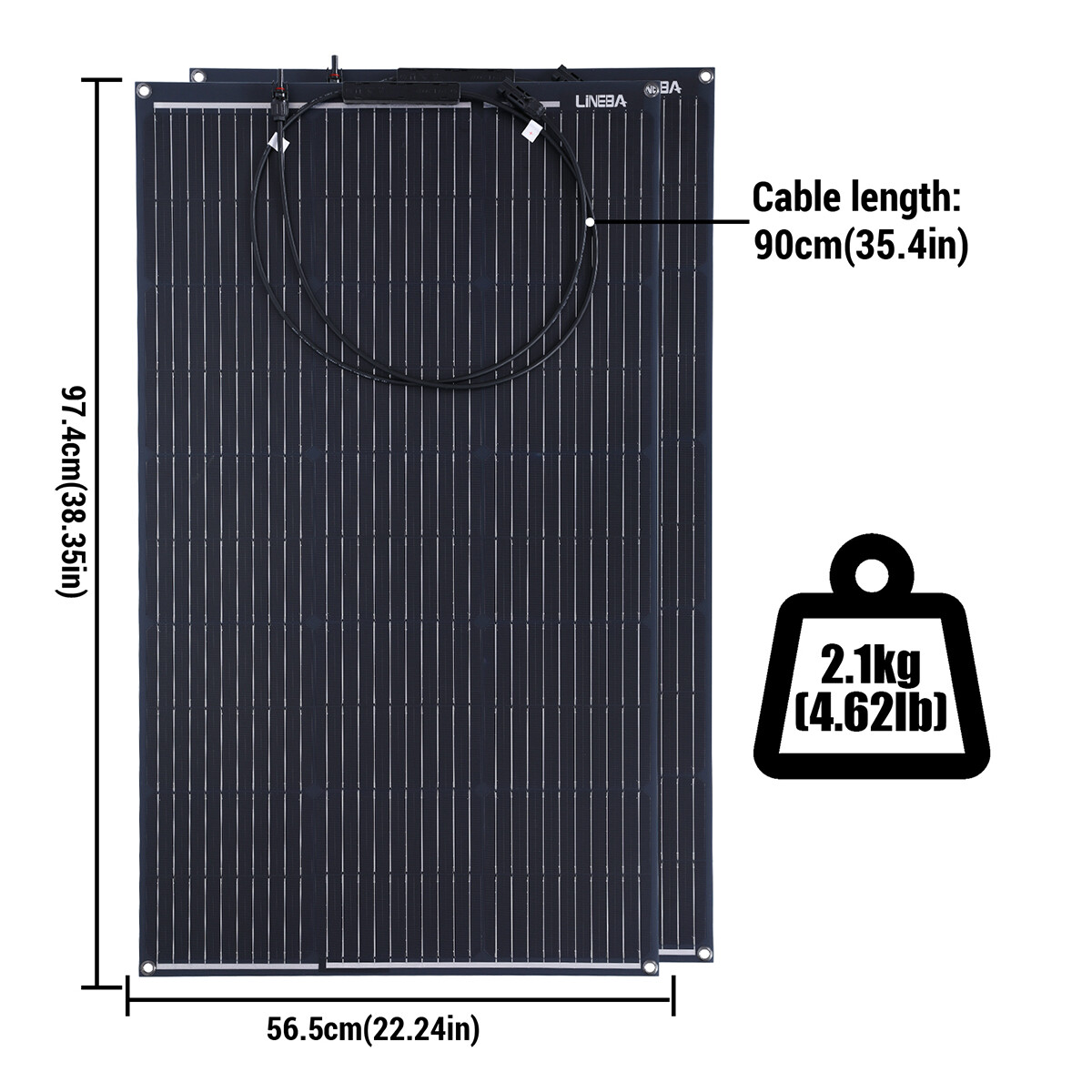 2 x 100W Flexible Solar Panel 12v Portable Power Charge Camping Home RV Battery