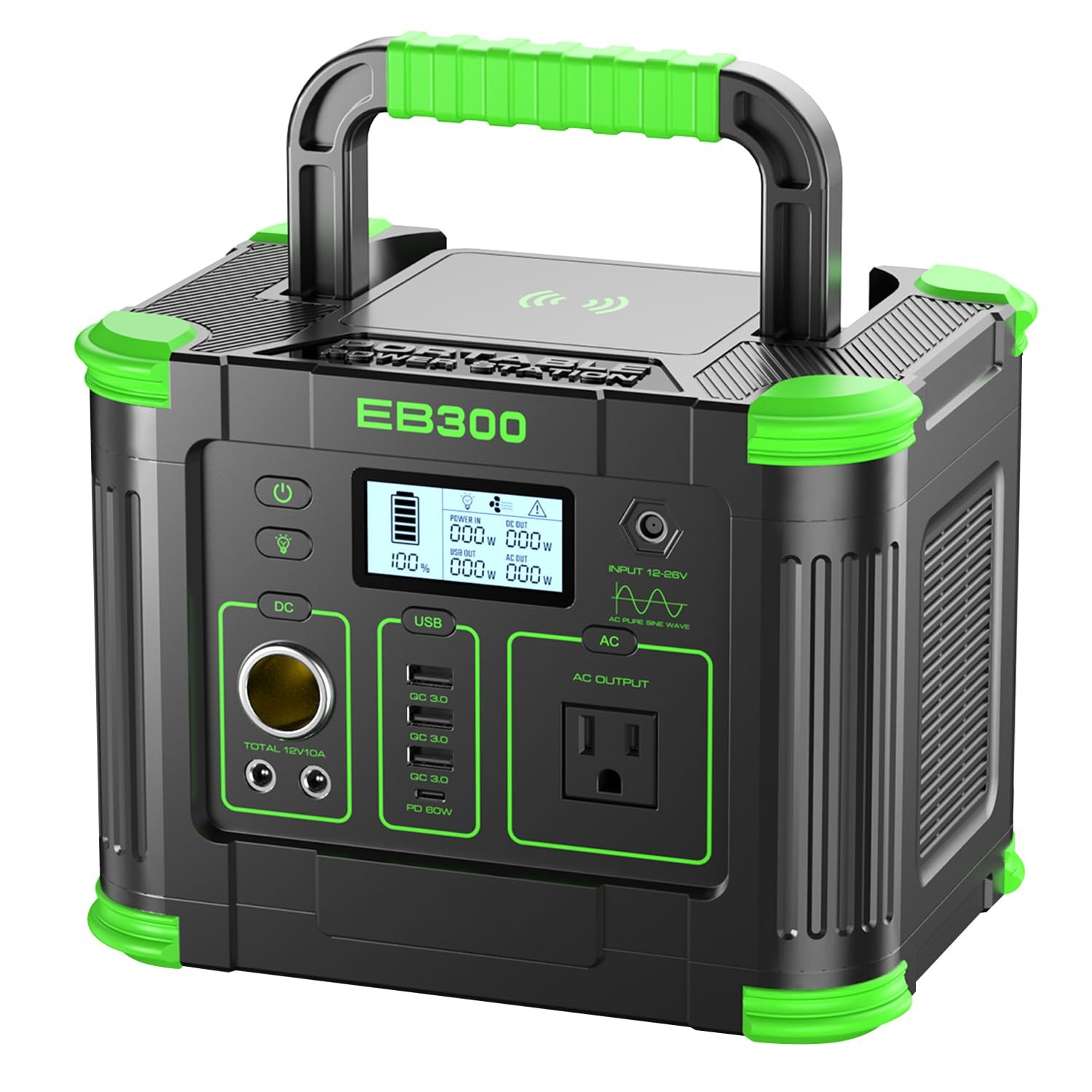 Portable Power Station 330W 288Wh Solar Generator with 60W USB-C PD Fast Char…