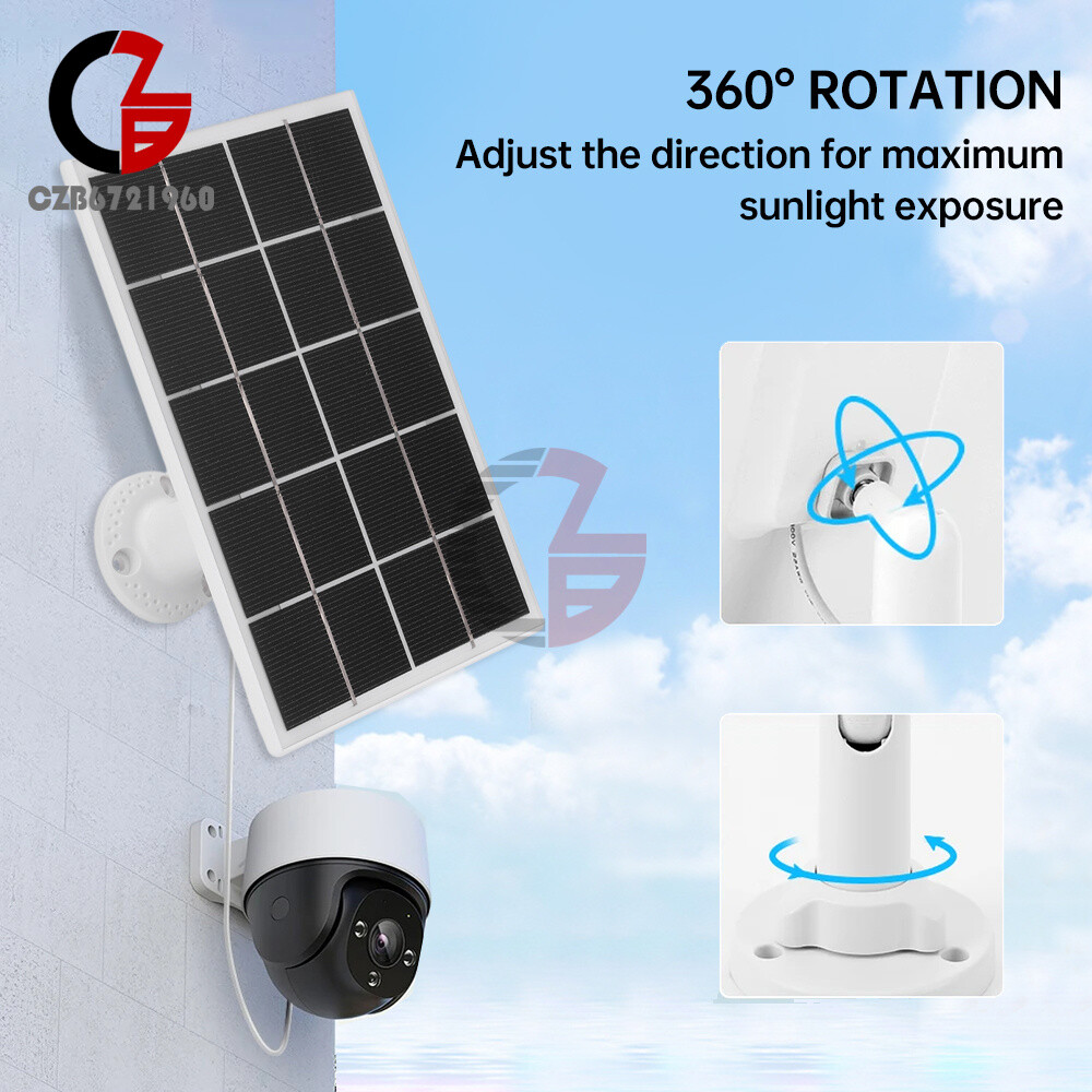 8W 5V Microcrystal Solar Panel with Mounting Brackets Security Camera Water Pump