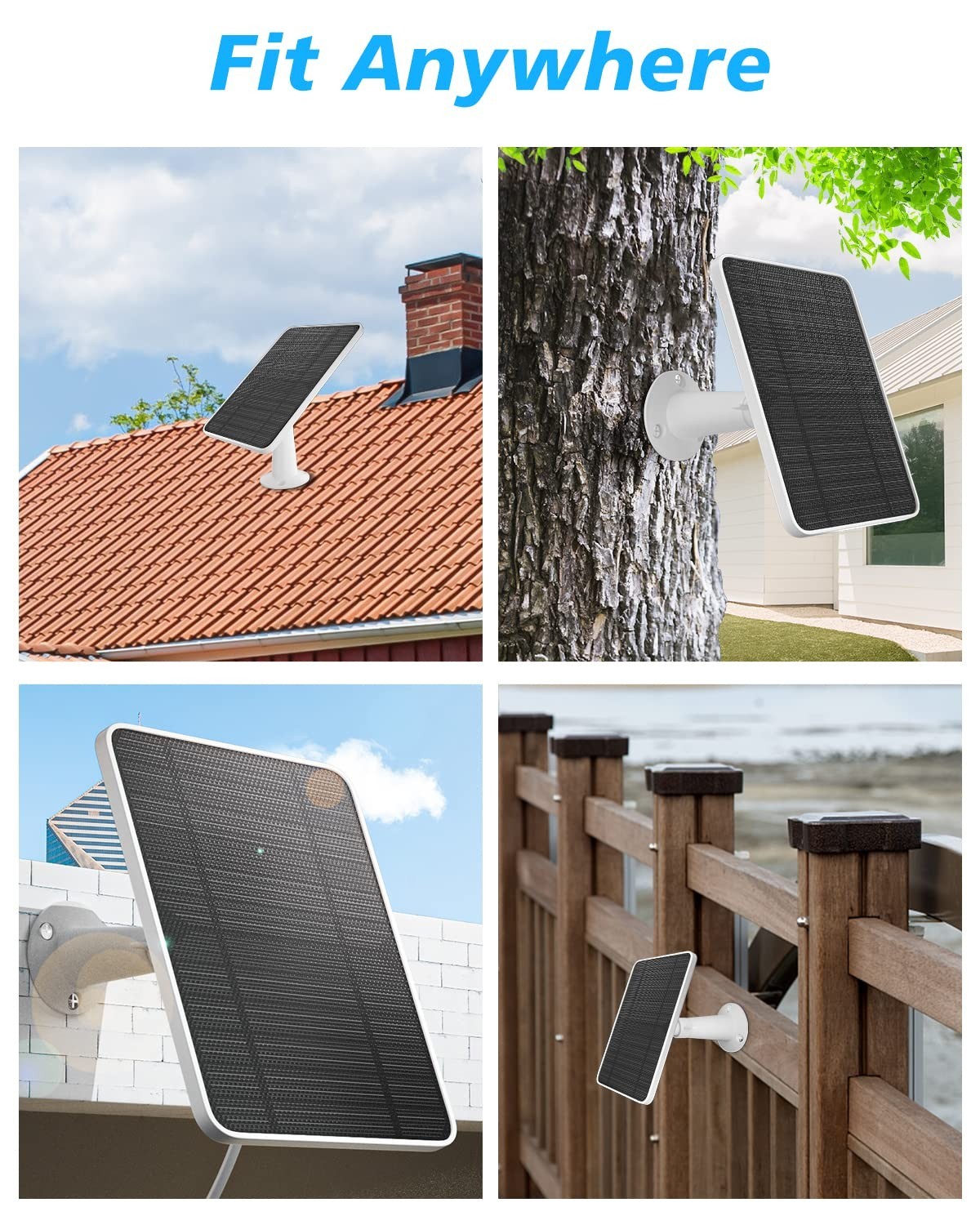 Solar Panel Charger for Arlo Pro 5S/4/3 & Floodlight, 6V 4.5W, IP65 Weatherproof
