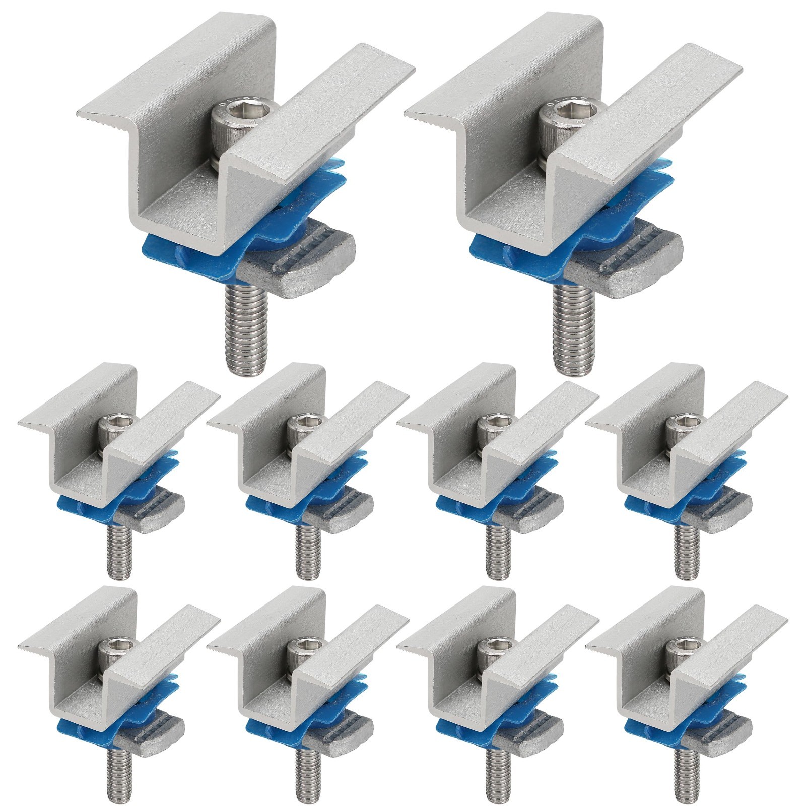 10 Pcs Adjustable Solar Panel Mounting Bracket Clamps Wide Photovoltaic Support