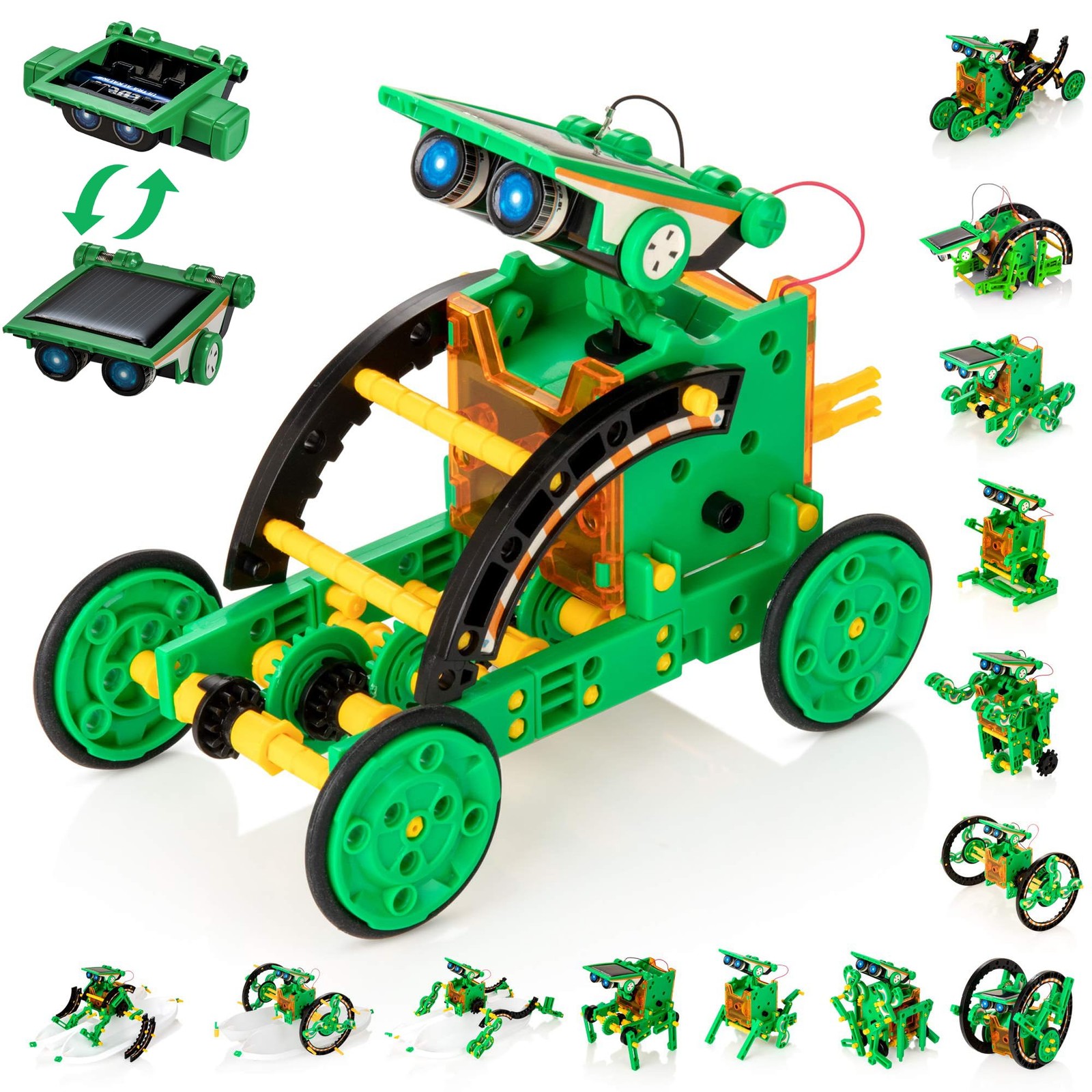 Solar Robot Kit for Kids, 14-in-1 Educational STEM Science Toy, Solar Power Buil