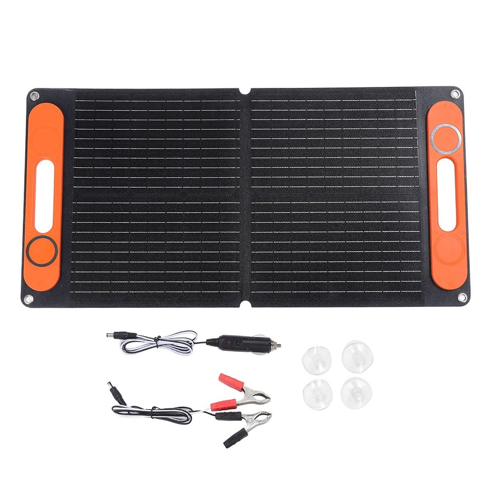 80W Portable Solar Panel Kit Foldable 12 Volt USB Battery Charging Set