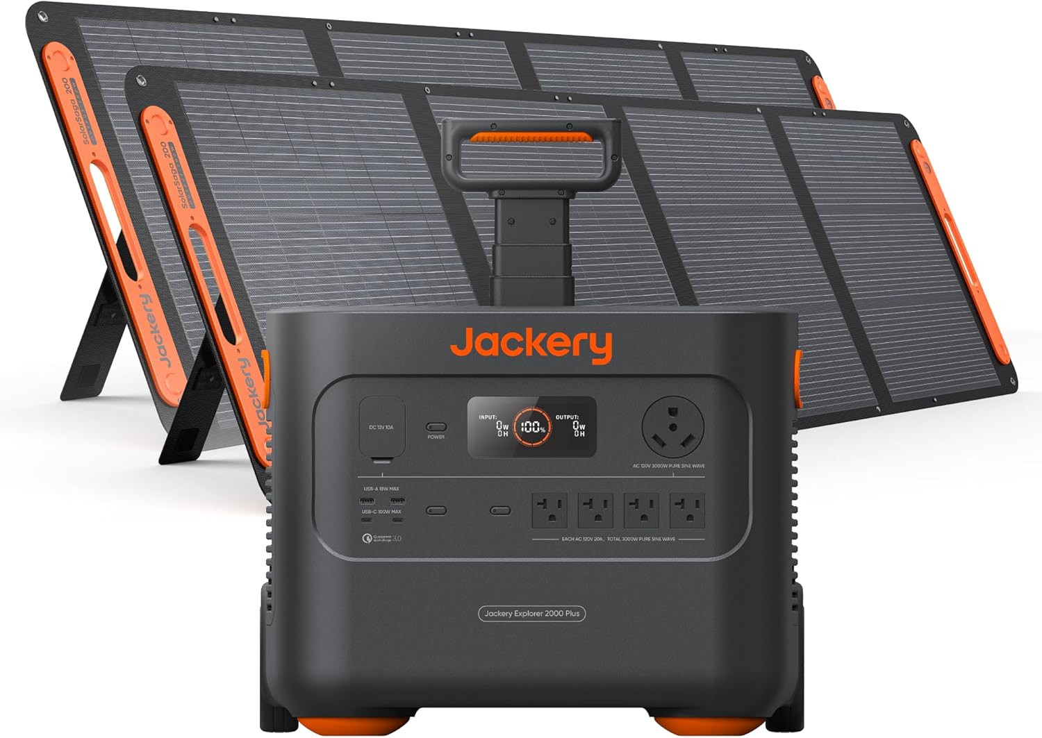 Jackery Explorer 2000 plus Portable Power Station with 2X 200W Solar Panels, 204