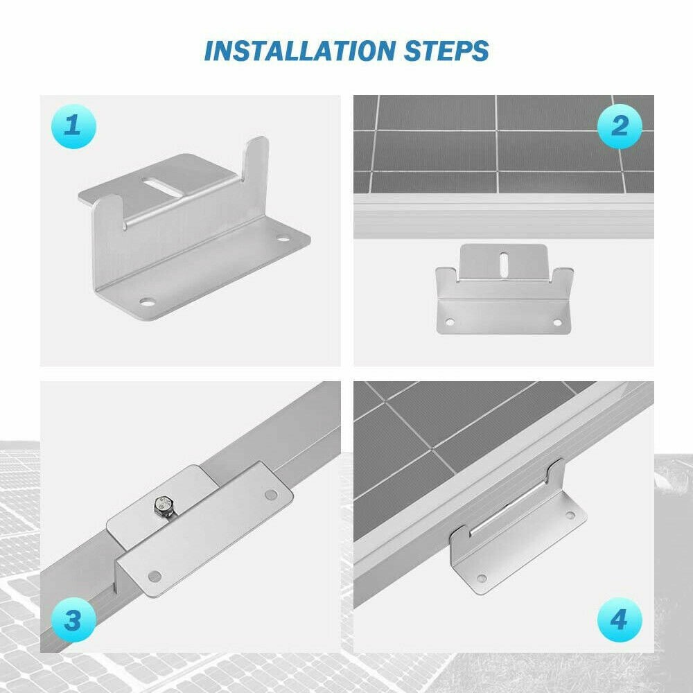 16X SOLAR PANEL Z BRACKET MOUNT MOUNTING SET RV BOAT FLAT ROOF WALL ALUMINIUM US