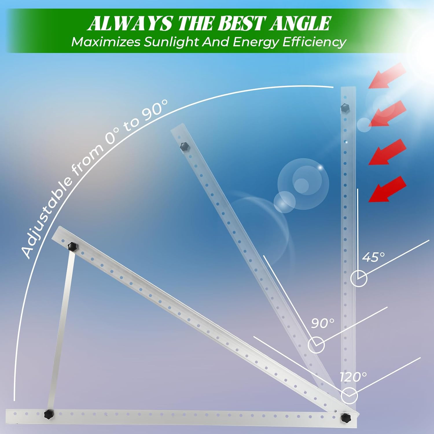 Adjustable Solar Panel Mount Brackets for RV, Boat, and Off-Grid Use