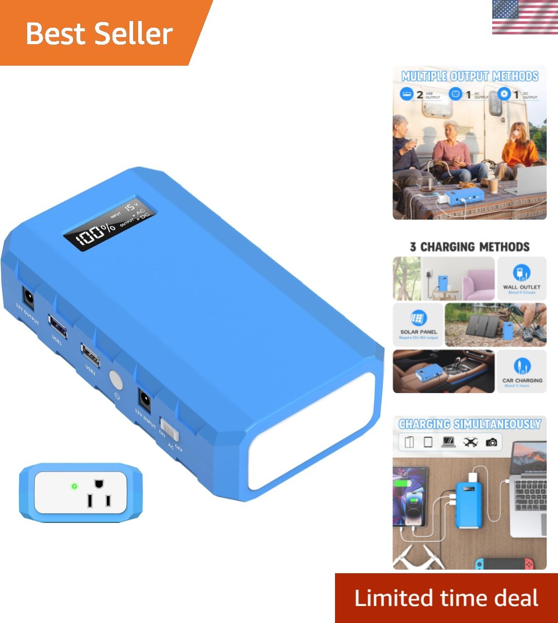 Certified 24000mAh Power Source – Lightweight AC Outlet for Home & Outdoors