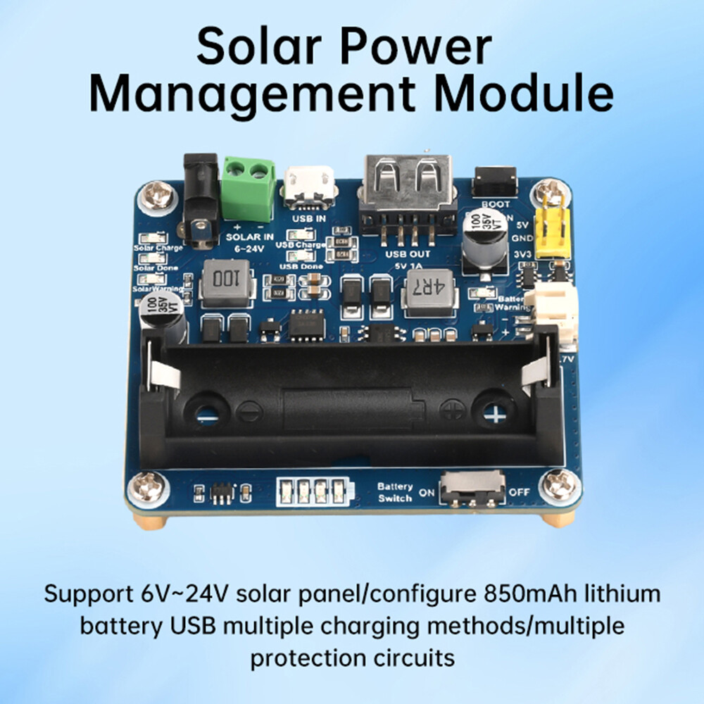 6V~24V Solar Panel Power Management Module Support MPPT 850mAh Li-ion Battery