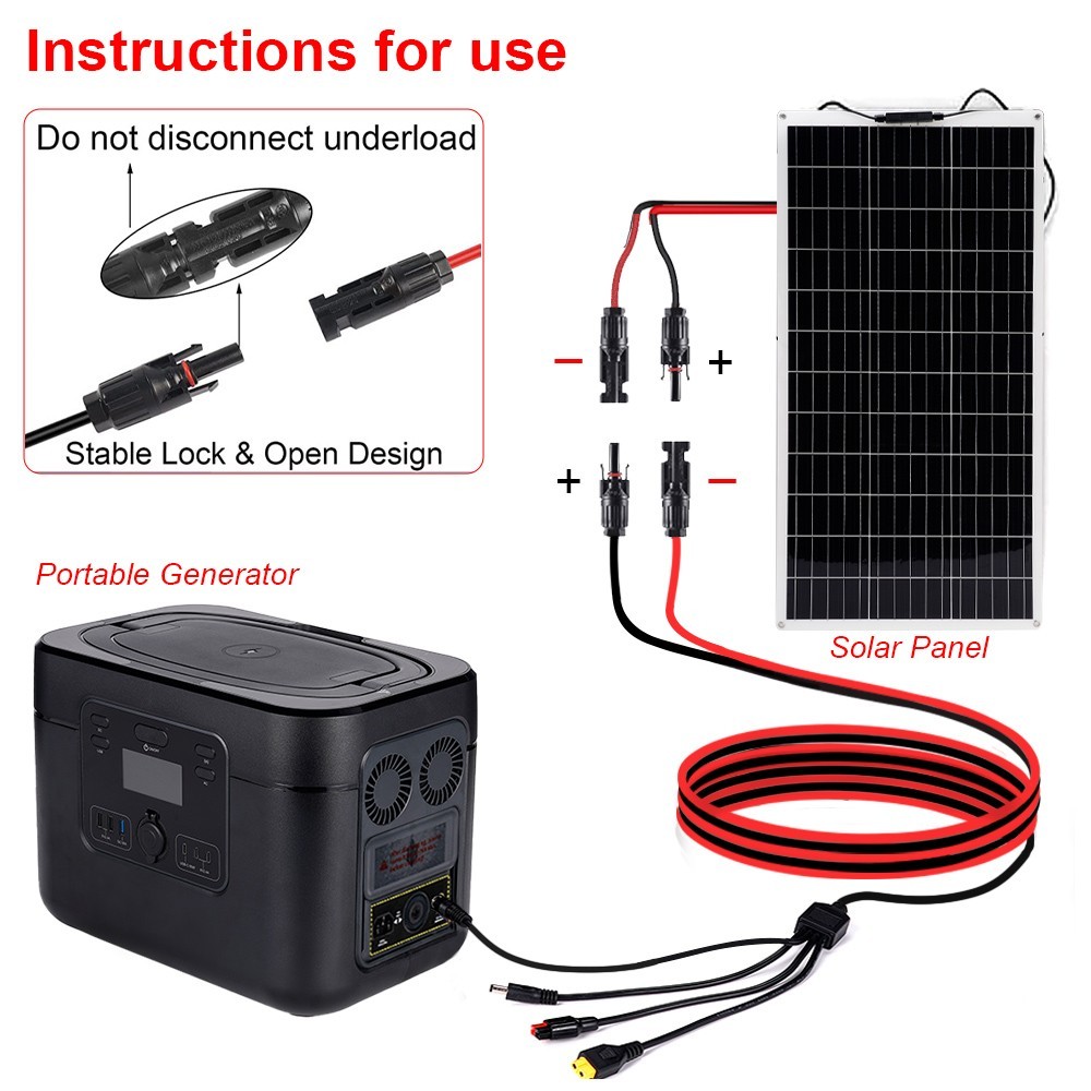 4-in-1 Solar Cable Connector XT60 DC7909 DC5521 Solar Extension Cable For Solar