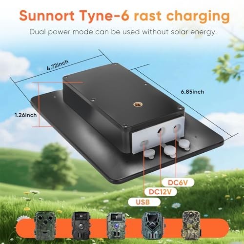 Solar Panel Kit for Trail Cameras – 3W, 5000mAh Battery, IP66 Waterproof, Huntin