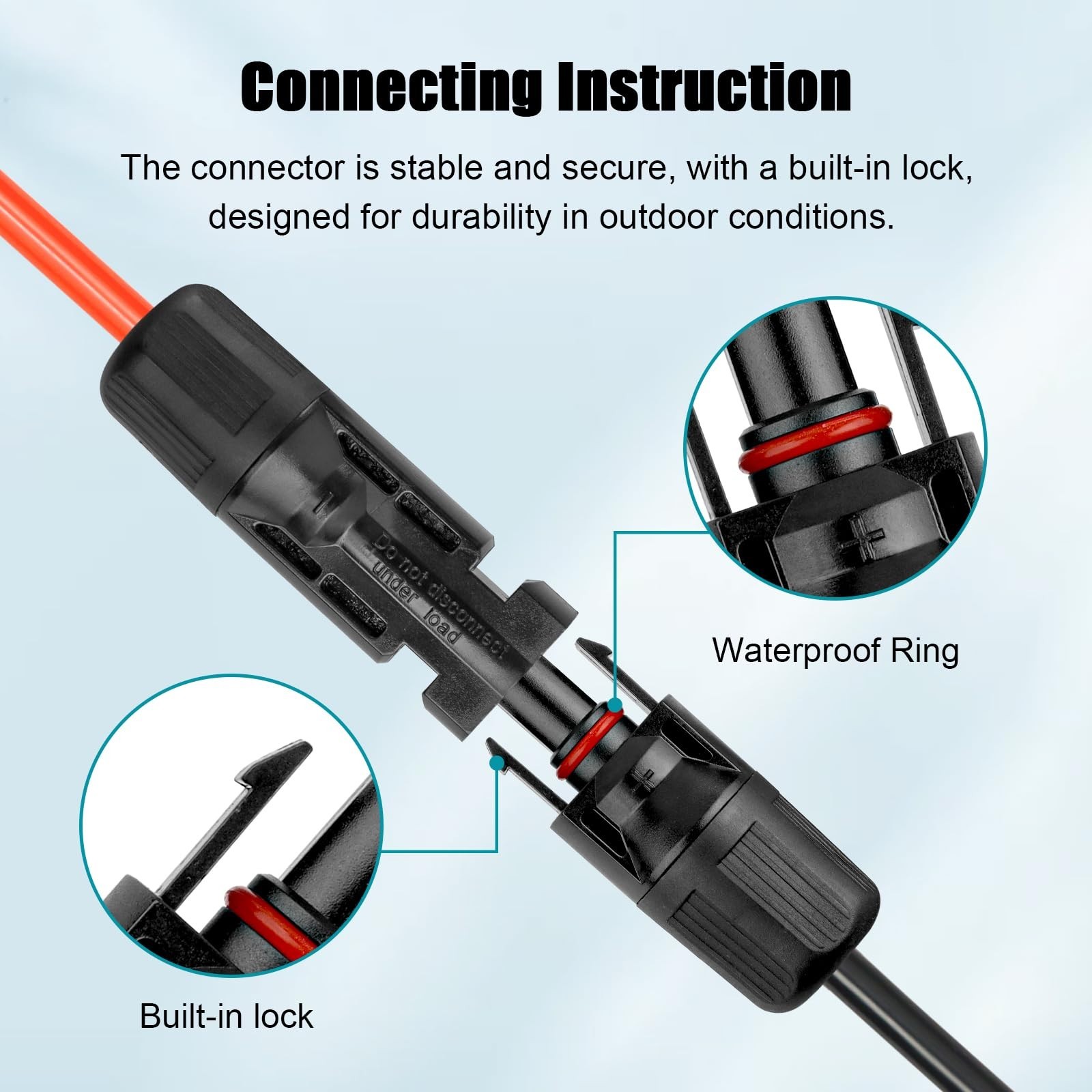 10 AWG Solar Extension Cable 12FT – Black & Red, Tinned Copper Wire for RV, Boat