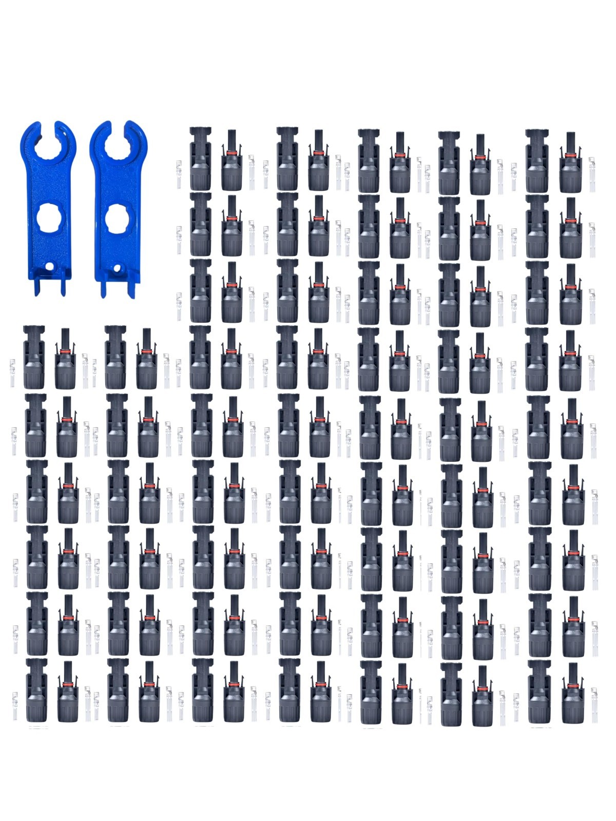 100PCS Solar Panel Connectors – 50 Pairs Waterproof IP67 with 2 Wrenches