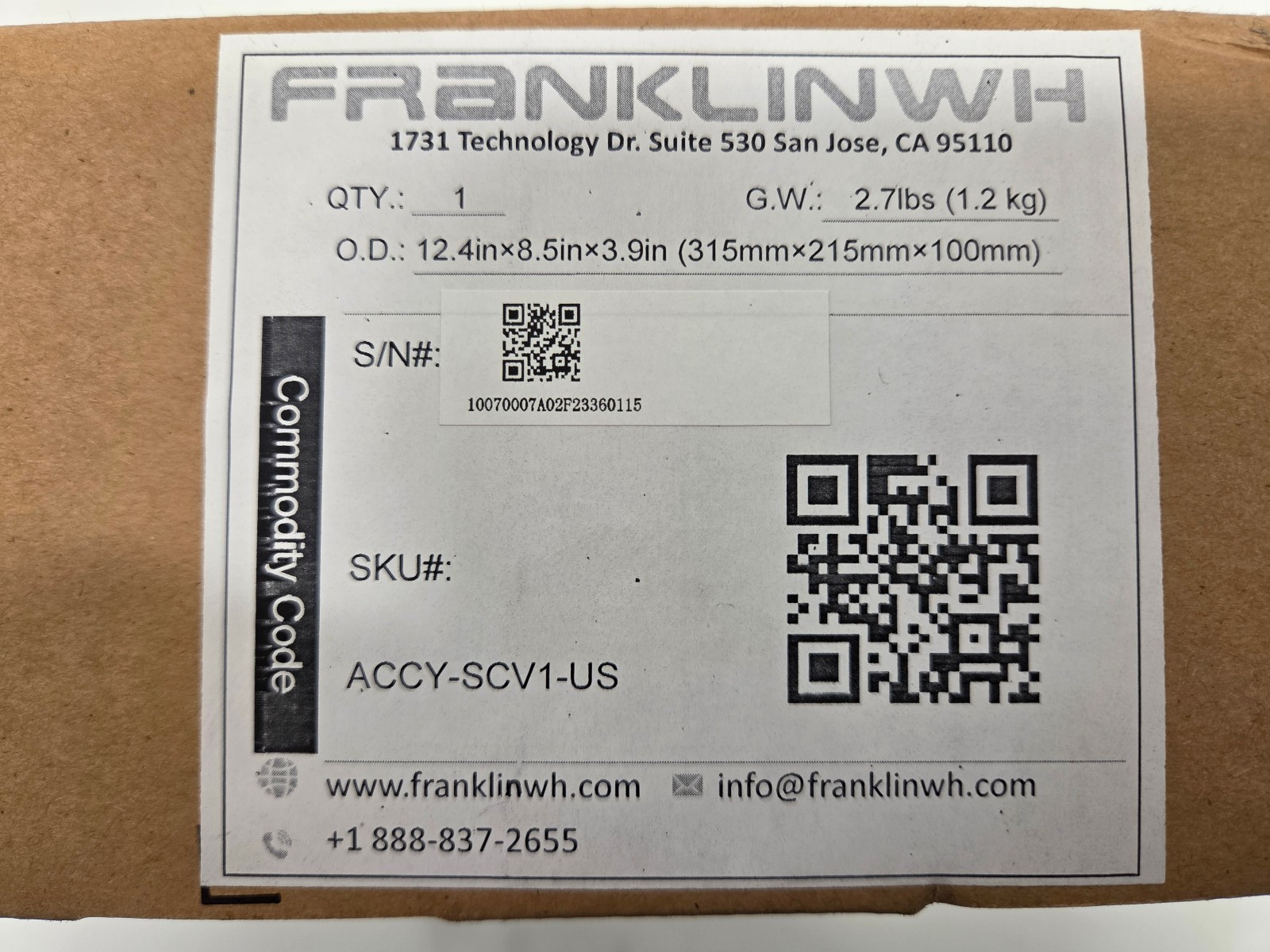 NEW FranklinWH Smart Circuits Module ACCY-SCV1-US