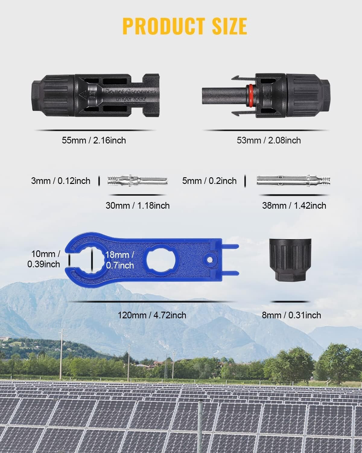 Durable 44PCS Solar Connectors with Spanners – Waterproof & Easy Install
