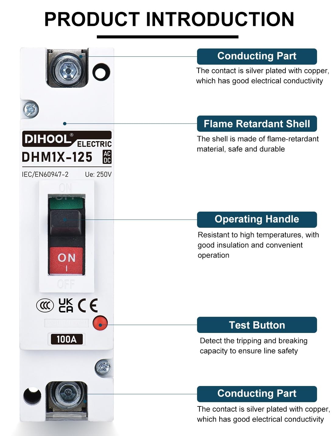 100 Amp Battery DC Disconnect Switch, DC Breaker for Main Power Station, UPS,…