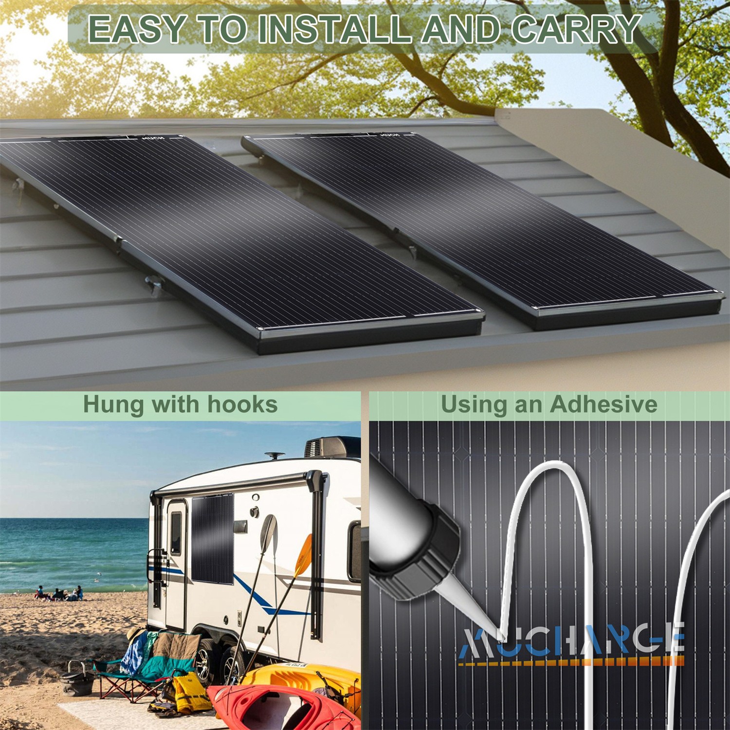 200W (2 x 100) Mono Solar Panel Off-Grid 9BB for RV/Boat/Cabin/ Camping Battery