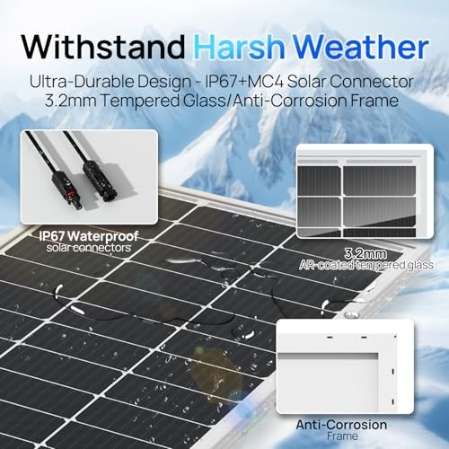 400W Solar Panels 4pcs 100 Watt 18V Monocrystalline Solar Panel 4pcs(2-pack)