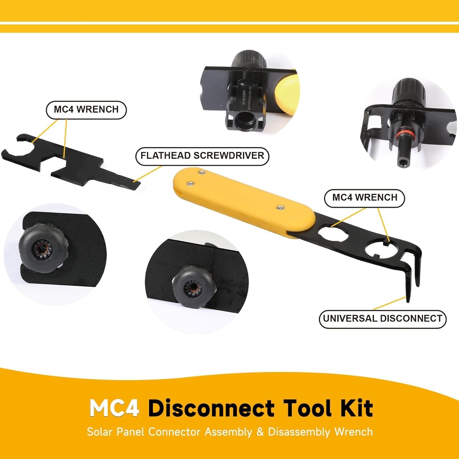 4-in-1 MC4 Disconnect Tool for Solar Connectors – Durable Alloy Steel Design