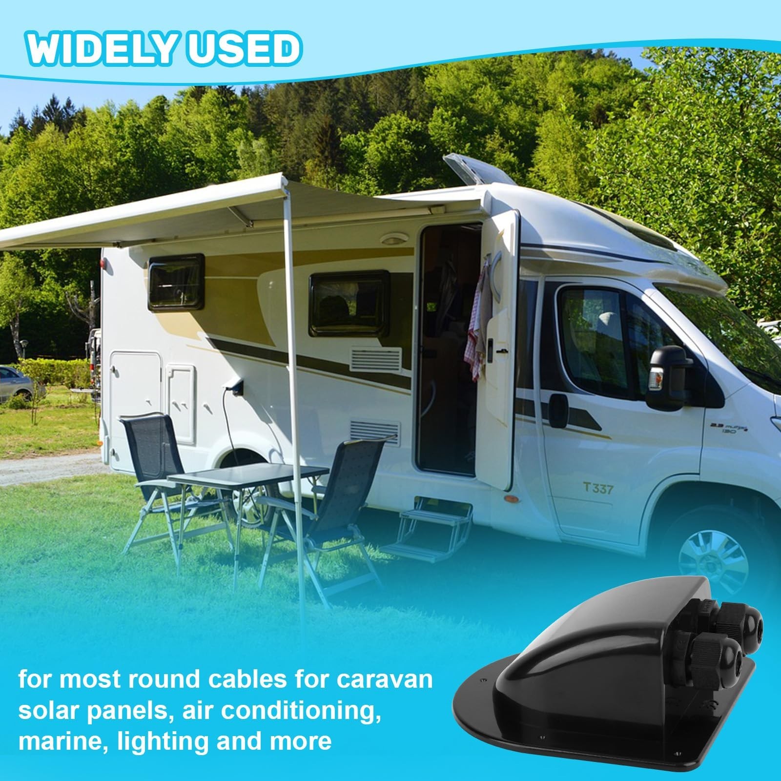 Waterproof Solar Dual Cable Gland Box – 2 Pack for RVs, Boats, Roofs, Engine Roo