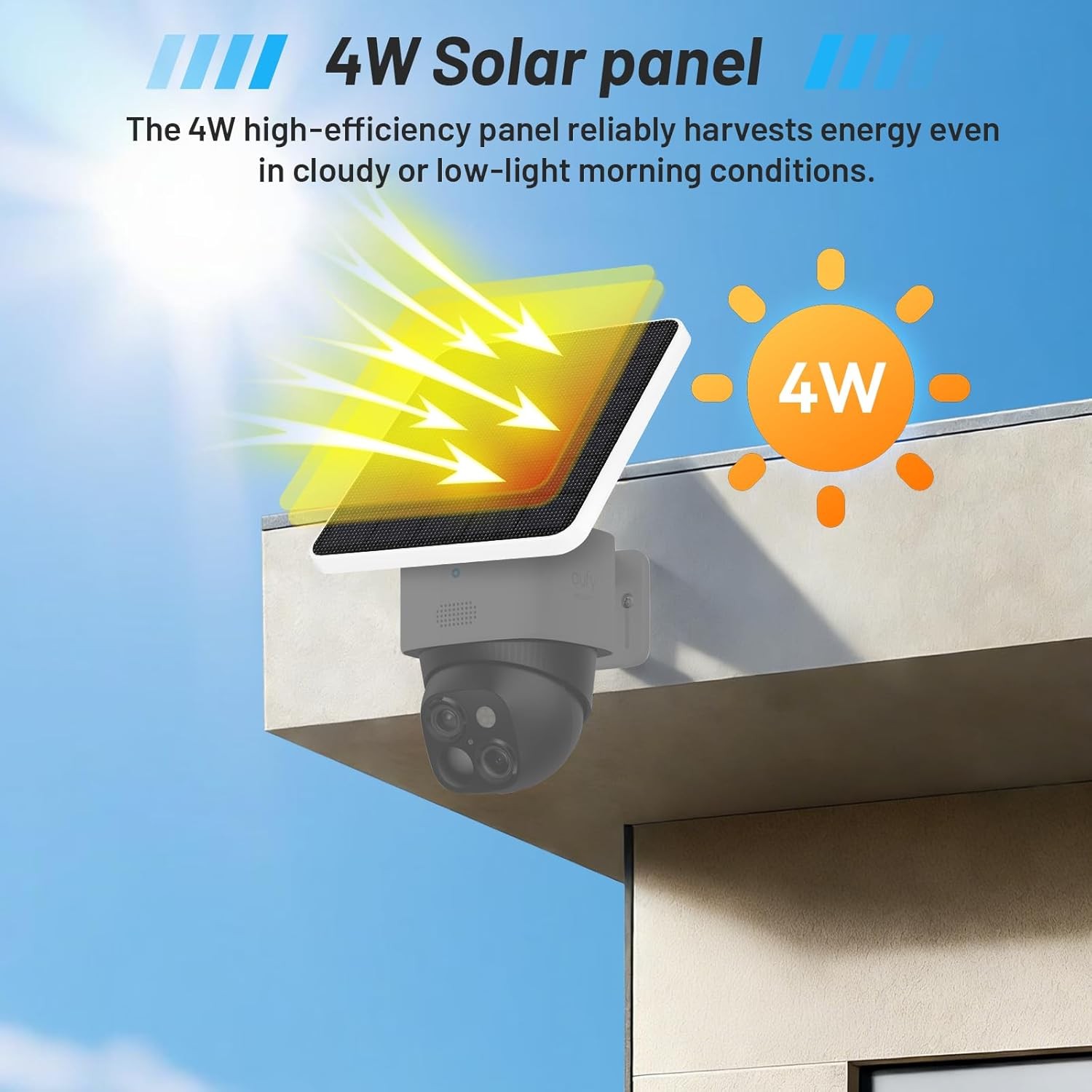 4W Solar Panel Eufy Security Solocam S340 IP65 Weatherproof, Camera Not Included