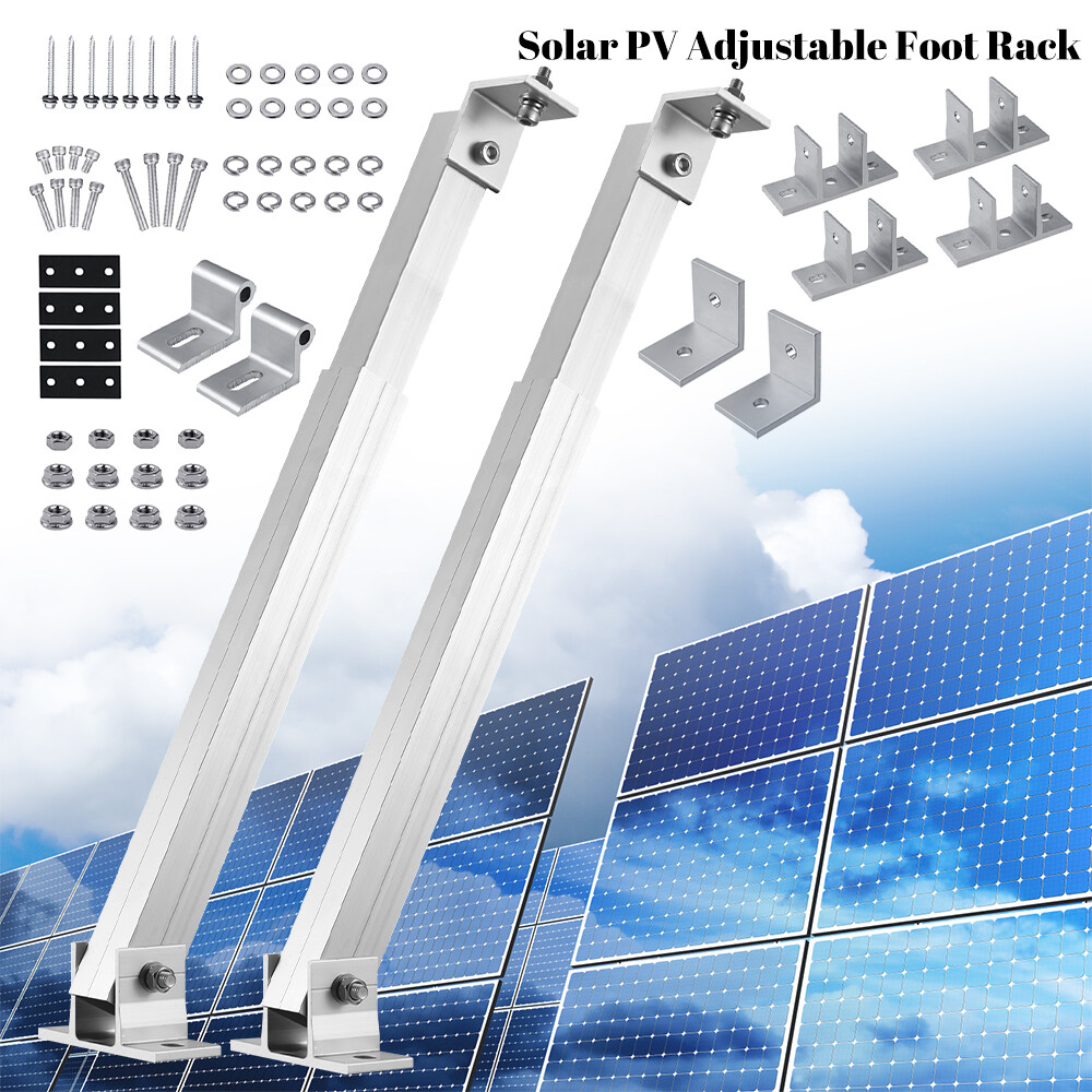 2/4 Pack Adjustable Solar Panel Tilt Mounting Rack Bracket for RV Boat Roof Yard