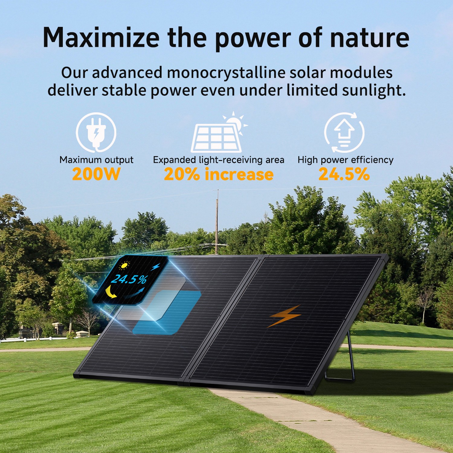 Solar Panel 500W 400W 300W 200W Mono 7-layer Laminated Foldable for Motorhome HQ