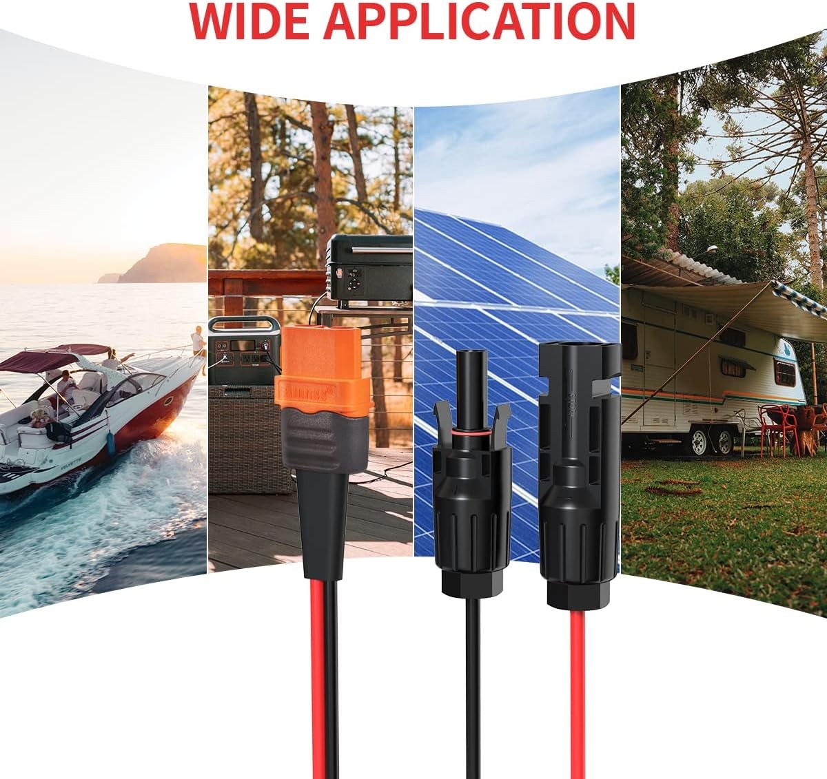 12AWG 10FT Solar to XT60i Cable 2 10 25 35 50 75 100FT Solar Connector to XT60i
