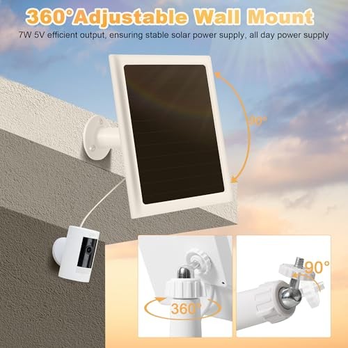 Solar Panel Charger for Ring Camera, Compatible with Stick Up White-2Pack