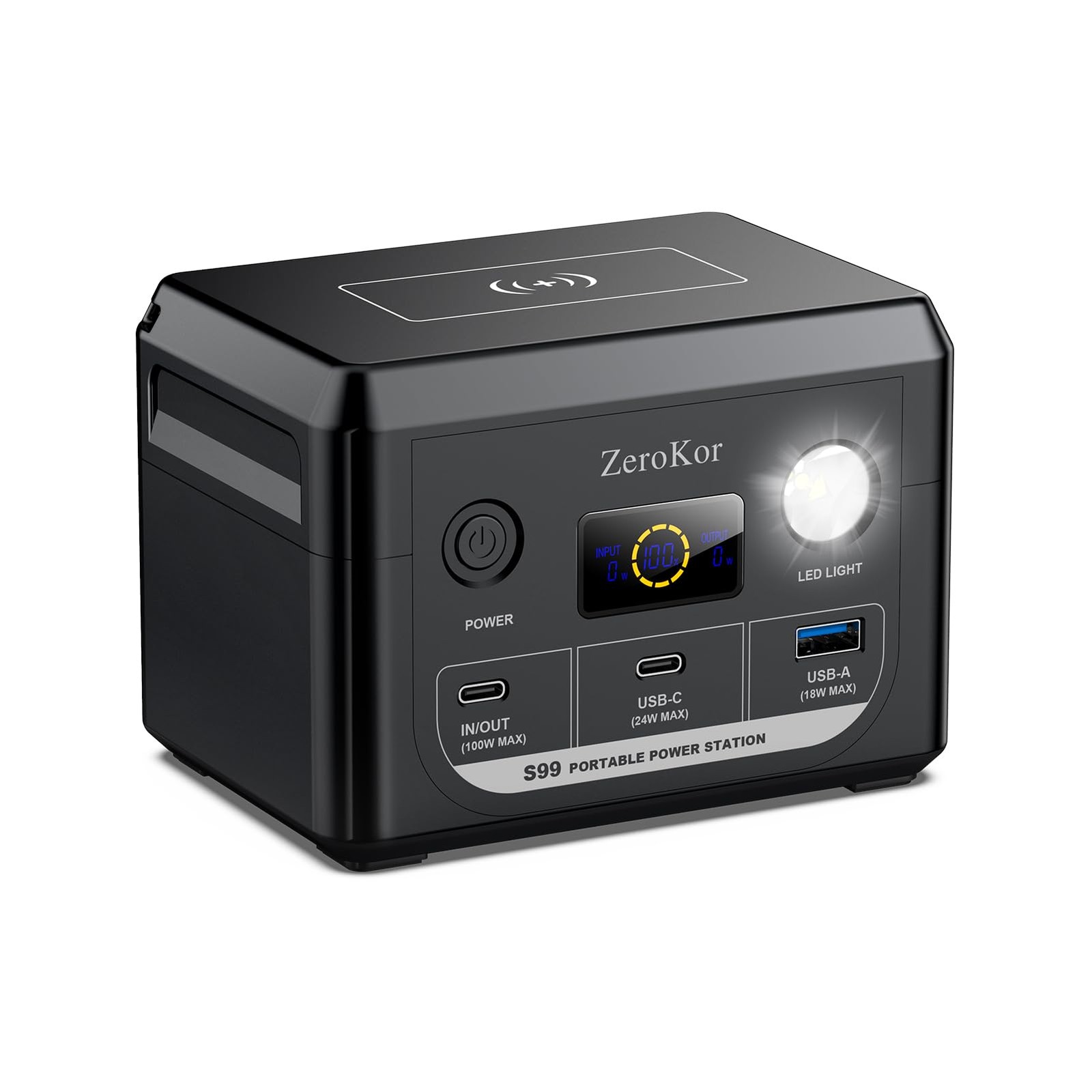 100W Portable Power Station, 96Wh Small Generator 30000mAh LiFePO4 Battery wi…