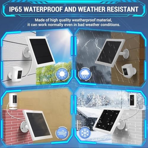 Solar Panel Outdoor for Ring Cameras () Spotlight Cam White 3P