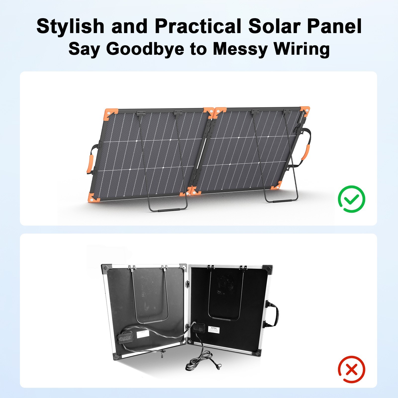 MHPOWOS Bifacial Foldable Solar Panel 100W for Anker SOLIX C300 Power Station