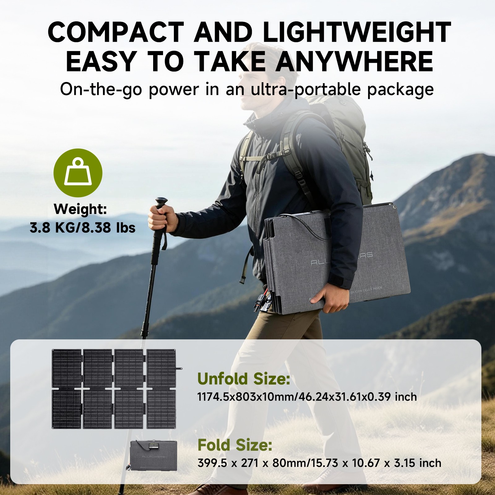 ALLPOWERS SOLAX SE160 160W Foldable Solar Panel Solar Charger for Outdoor Camp