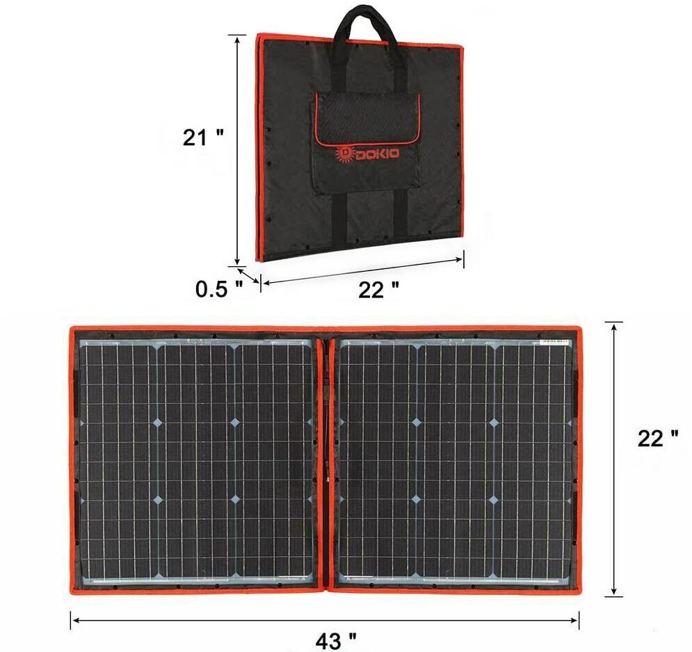 Dokio 12V Portable Solar Panel Kit for Phone Power Station Camping RV Boat 80W