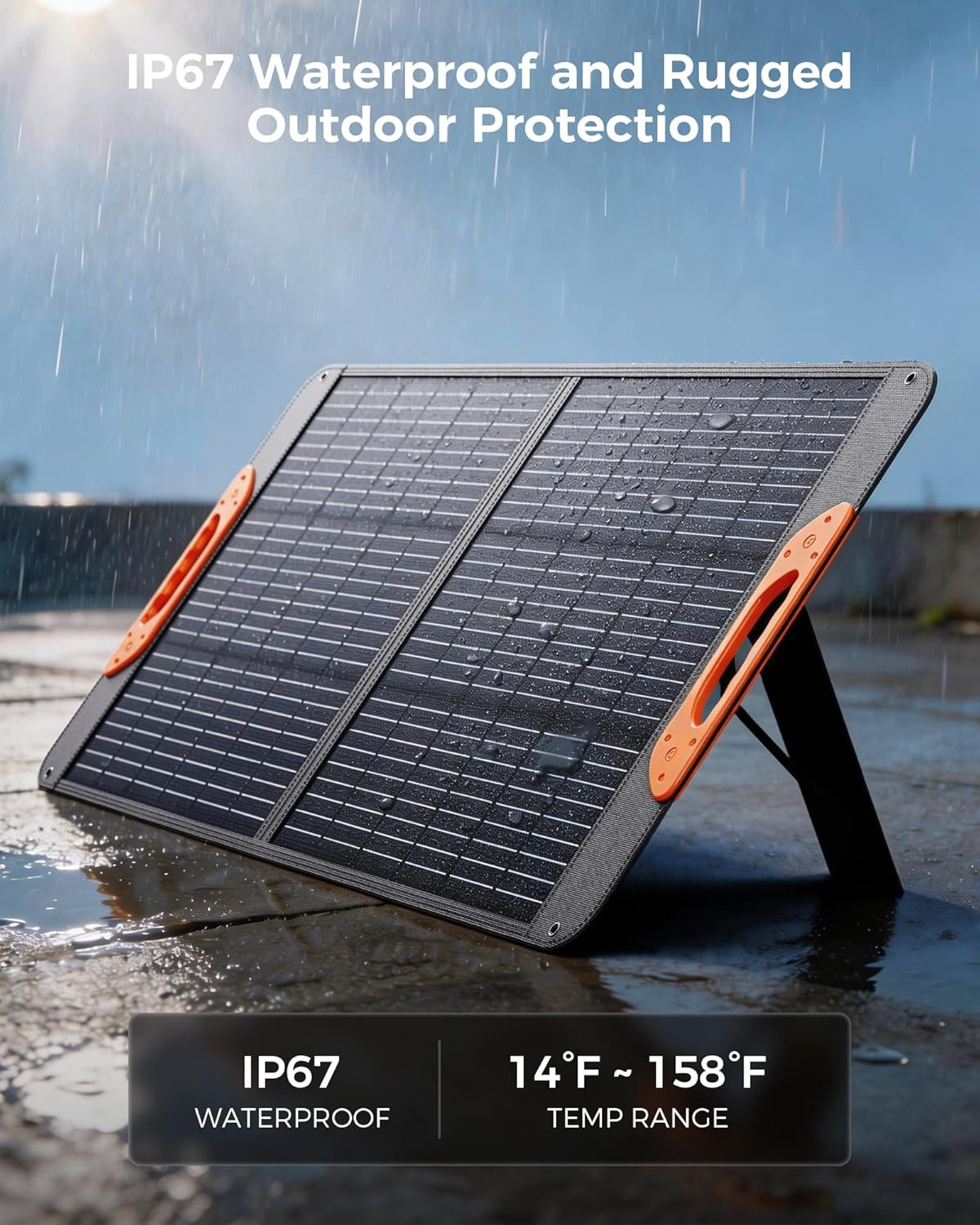 100W Portable Solar Panel with 5-In-1 Cable,23.5% Efficiency Mono Foldable Solar
