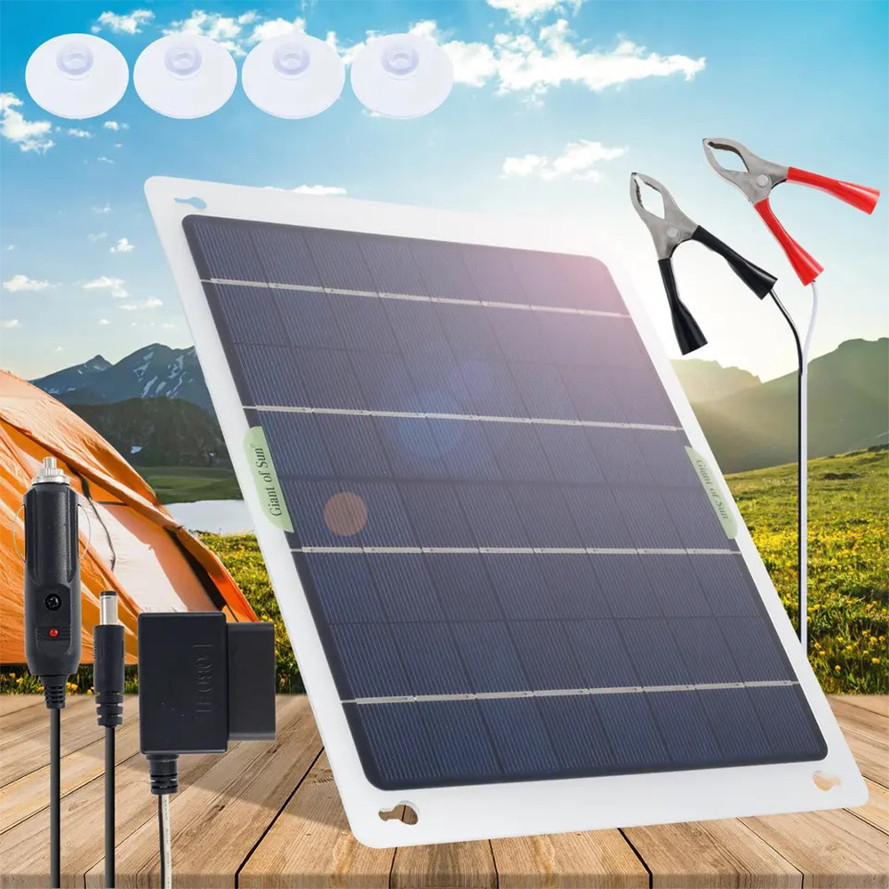 12V Solar Battery Maintainer Trickle Charger for Car Boat RV Trailer Motorcycle