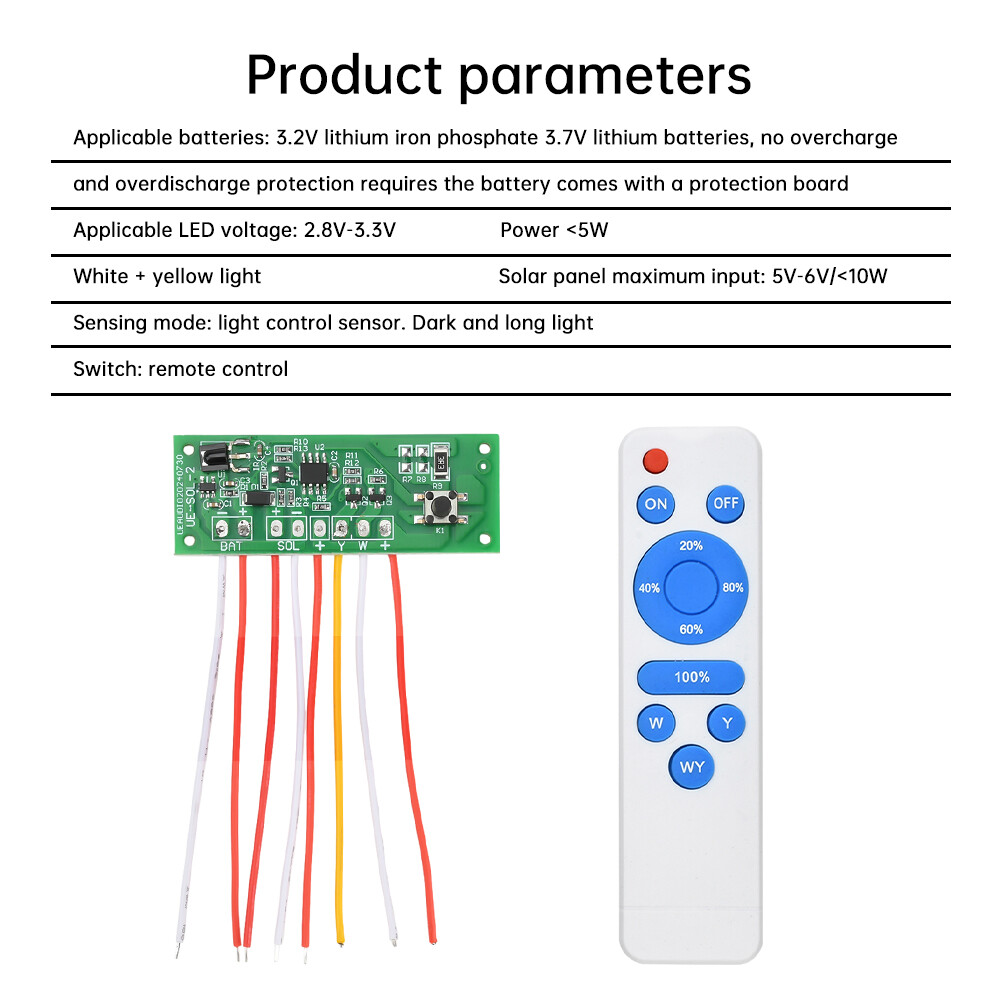 Dual Color Solar Light Circuit Board Solar Wall Light Remote Control Drive Board