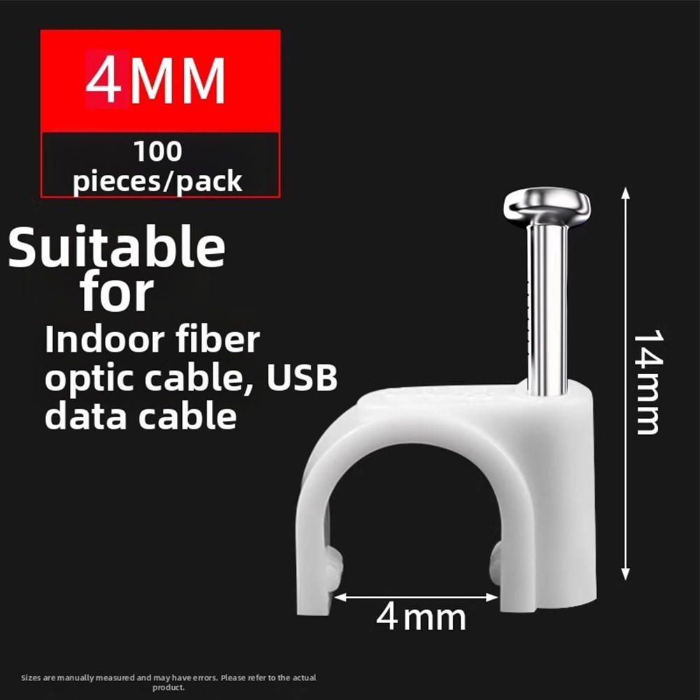 100 pcs Cable Organizer Clamps for Wall Mounted Electrical and Network Wires